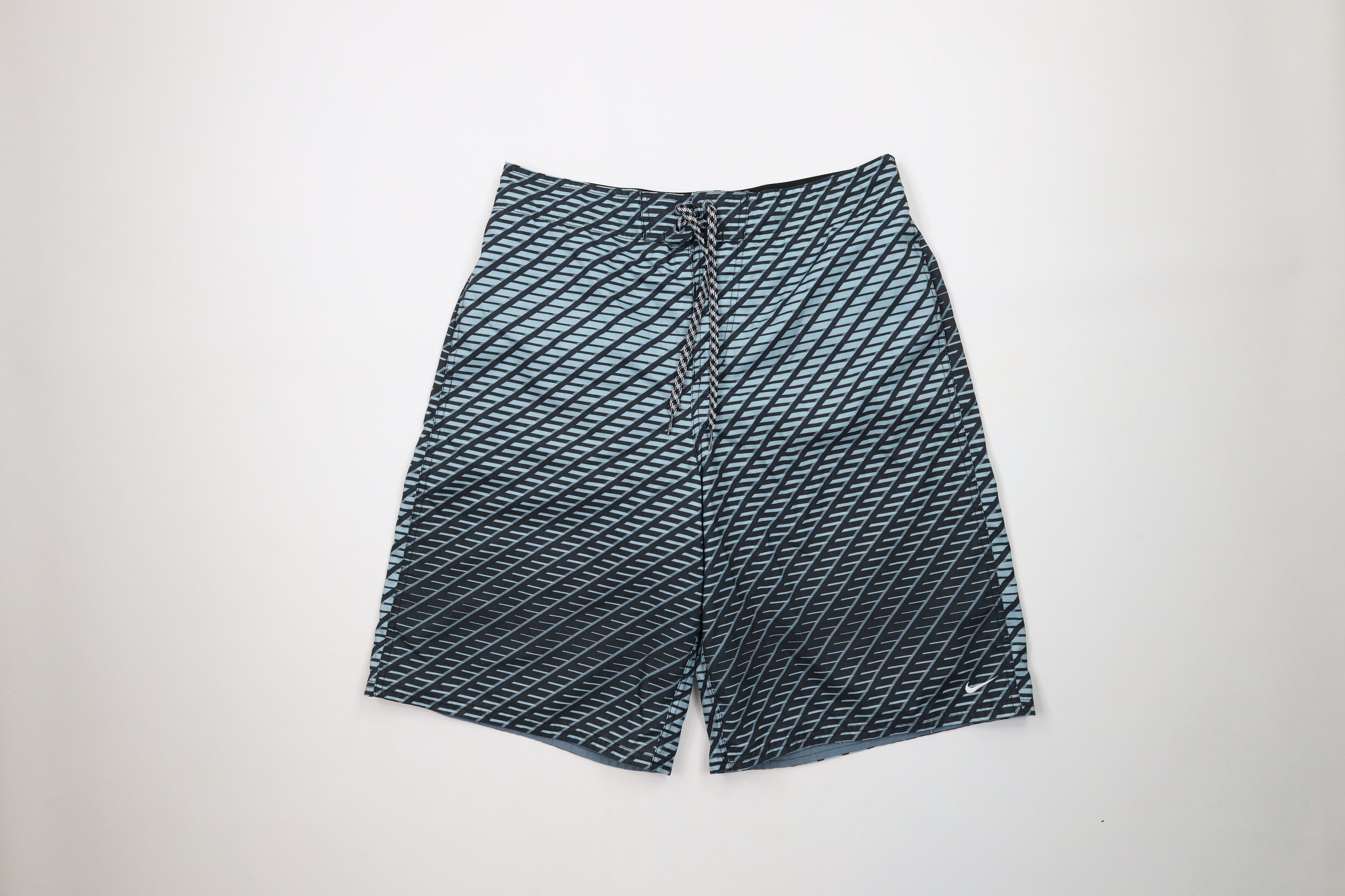 Nike × Vintage Vintage Y2K Nike Swim Mini Swoosh Geometric Board Shorts Size US 34 / EU 50 - 1 Thumbnail