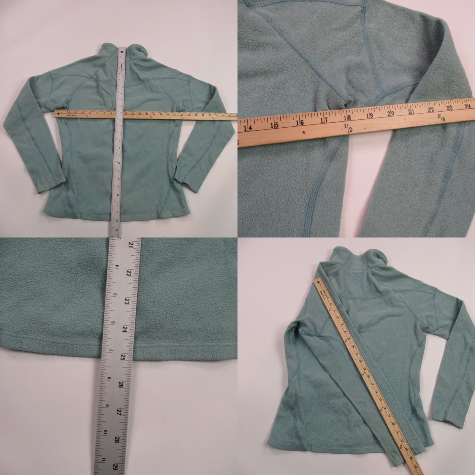 Mountain Hardwear Mountain Hardwear Sweater Womens Medium Long Sleeve High Neck 1/4 Zip Green Pullover Casual Regular Knit Fleece Size M / US 6-8 / IT 42-44 - 8 Thumbnail
