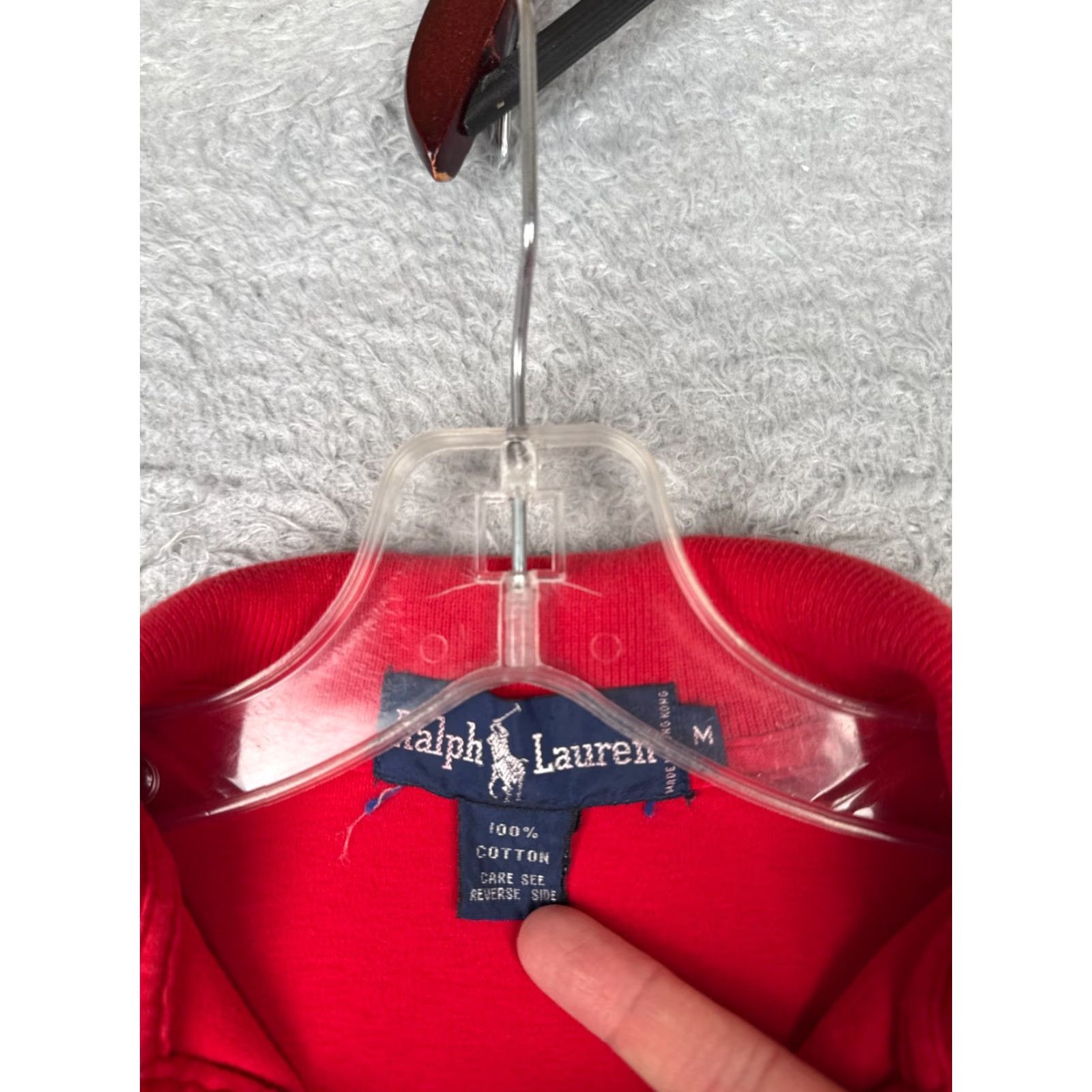 Ralph Lauren VINTAGE Ralph Lauren Polo Shirt Men Medium Red Long Sleeve 100% Cotton Knit Size US M / EU 48-50 / 2 - 7 Thumbnail