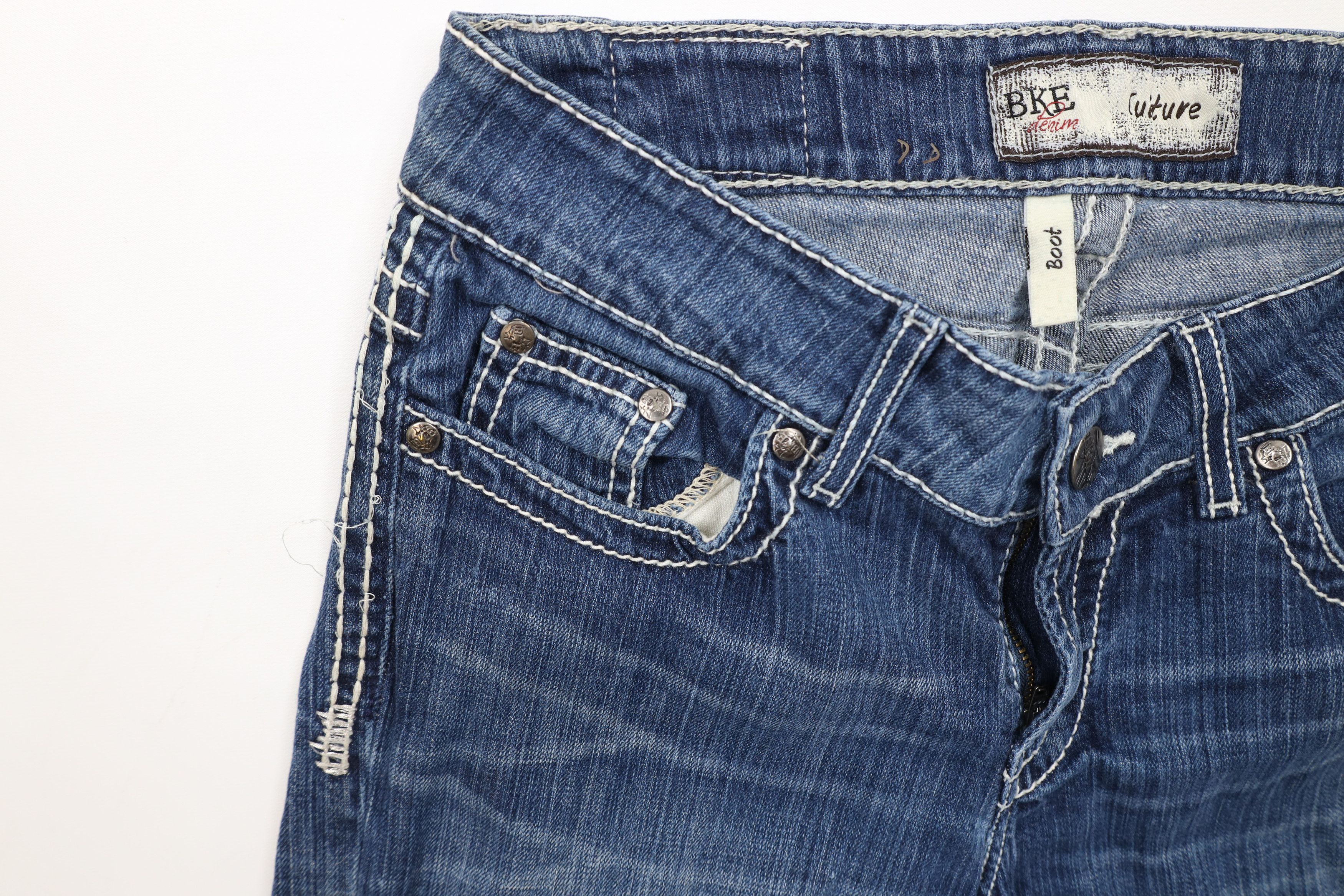 Vintage Buckle BKE Thick Stitch Culture Boot Cut Denim Jeans Blue Size 30" / US 8 / IT 44 - 7 Thumbnail