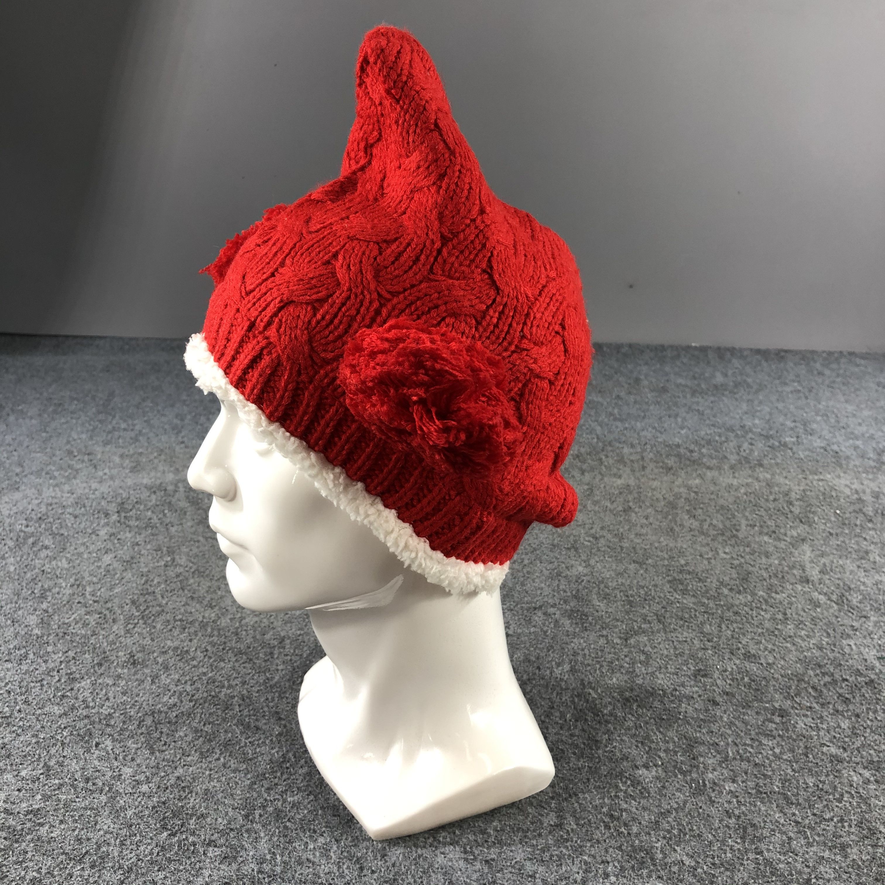 Vintage Kawaii Devil Ears Horned Red Beanie Snowcap Snow Hat B489 Size ONE SIZE - 2 Thumbnail