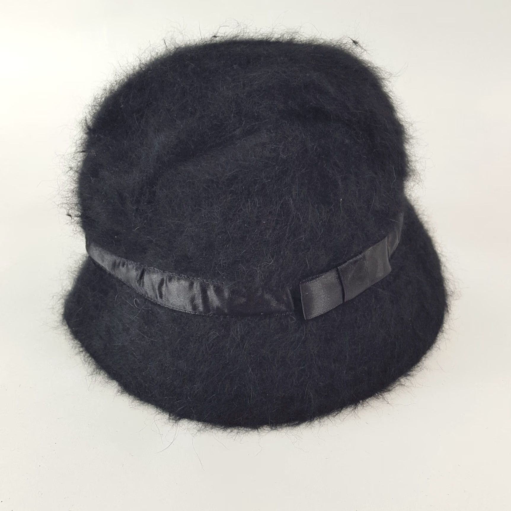 Vintage VINTAGE Women's Bucket Hat Angora Black Rabbit Fur Casual Retro 90s Fashion Fall Spring Summer Winter OSFA Size ONE SIZE - 3 Thumbnail