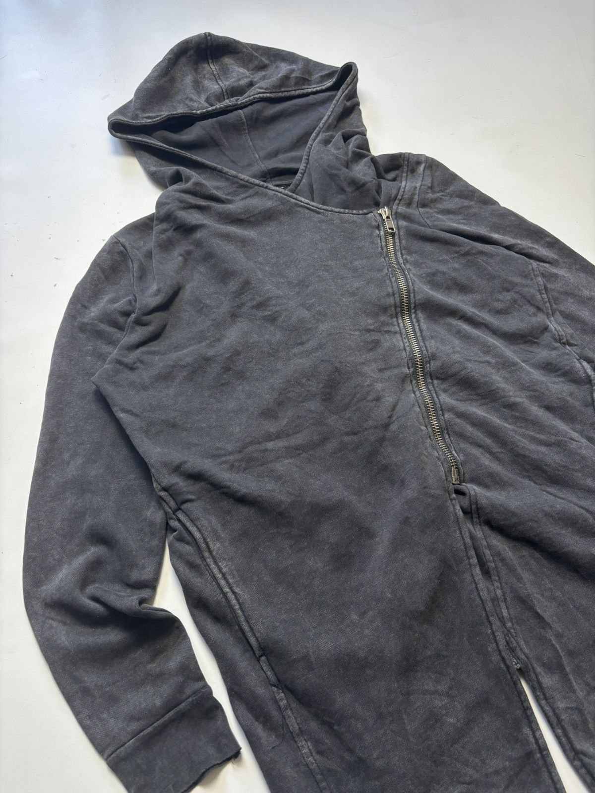 If Six Was Nine Avant garde washed asymmetric zip hoodie Rick Owens style Size M / US 6-8 / IT 42-44 - 5 Thumbnail