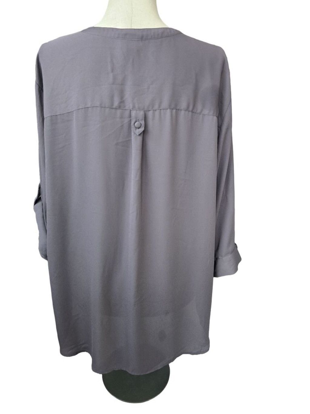 Torrid Women's TORRID Gray V-Neck Georgette Blouse Plus Size 4X Size 4XL / US 24-26 - 4 Thumbnail