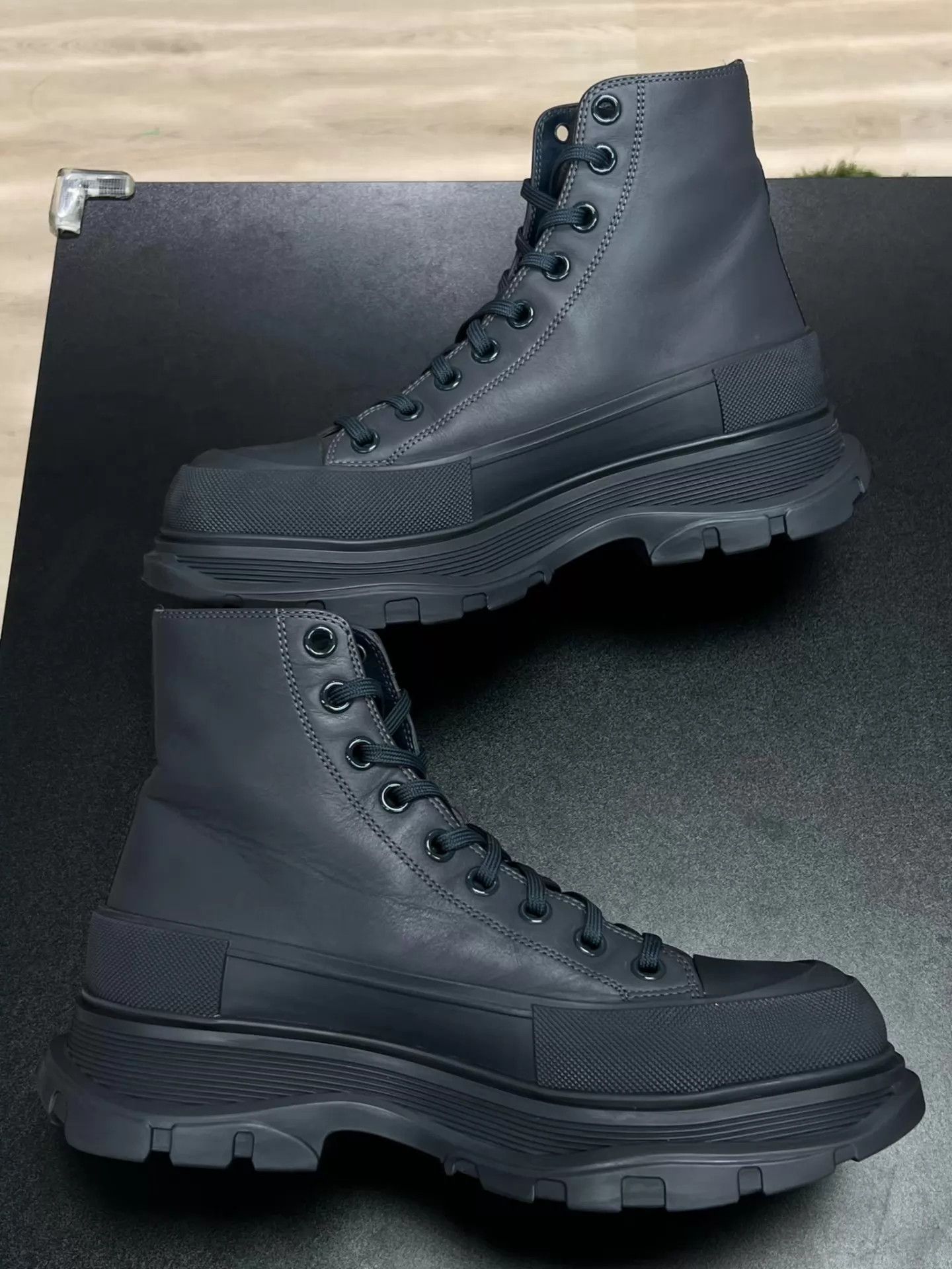 Alexander McQueen MCQ Tread Slick Mid-Calf Boots Smoke-Gray 41 Like New Size US 8 / EU 41 - 6 Thumbnail