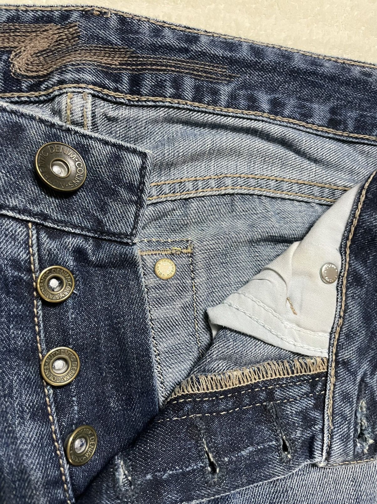 Japanese Brand Vintage Colin’s Distress Ripped Denim Jeans Size US 33 - 7 Thumbnail