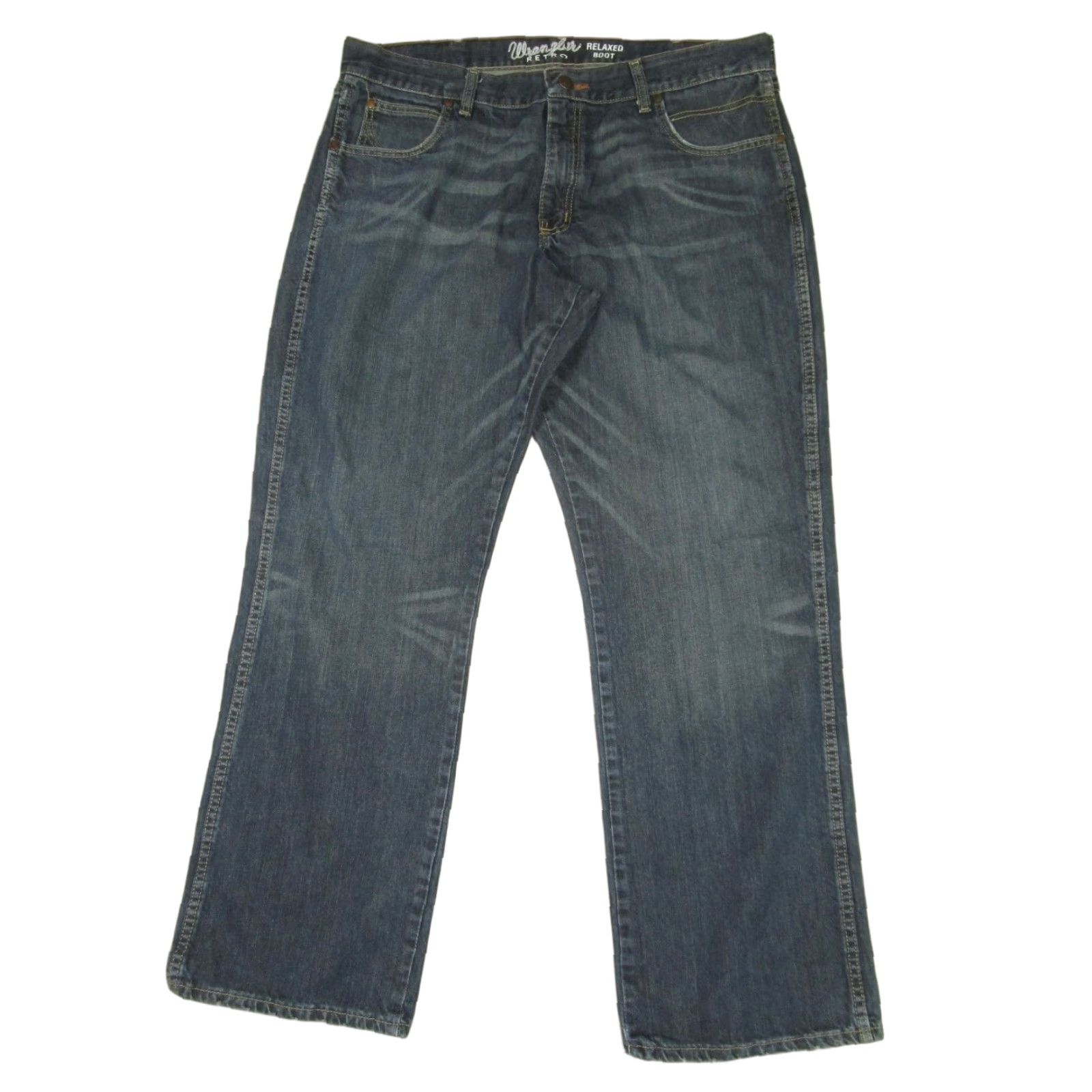 Wrangler Wrangler Retro Jeans Mens 38x32 Blue Bootcut Western Denim Jeans 5-Pocket Dark Wash Pants Jeans Mens Size US 38 / EU 54 - 1 Thumbnail