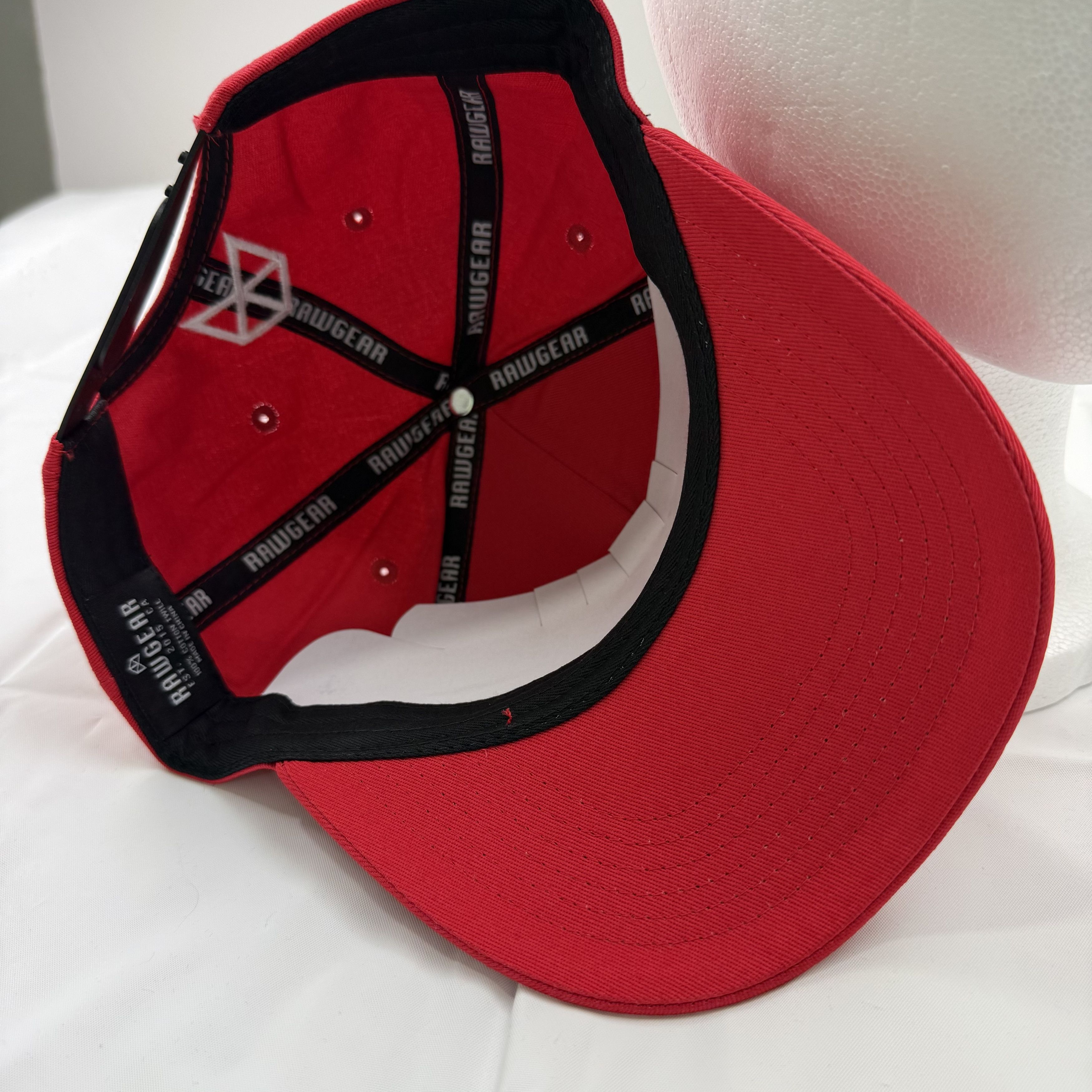 Other Rawgear Mens Red Snapback Hat RAW Cotton Cap Adjustable Size ONE SIZE - 7 Thumbnail