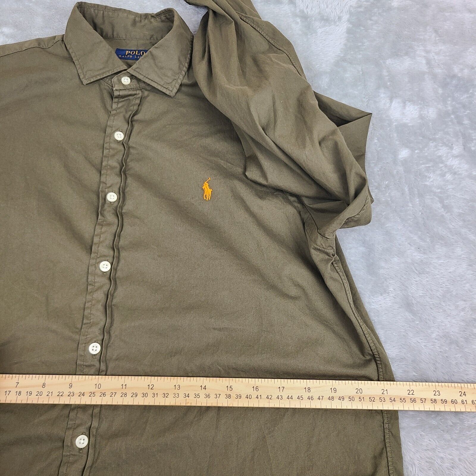 Polo Ralph Lauren Polo Ralph Lauren Shirt Mens Large Green Orange Pony Button Size US L / EU 52-54 / 3 - 6 Thumbnail