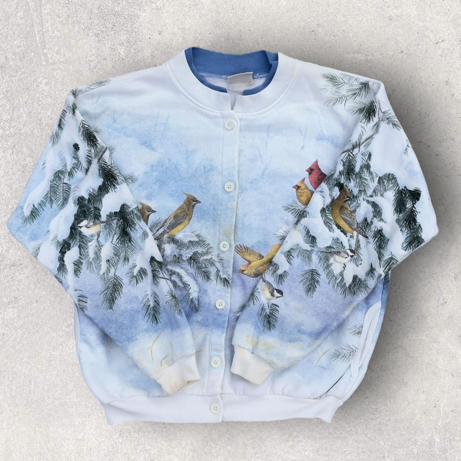 Vintage 90’s Vintage AOP Winter Bird Cardigan 🐥❄️ Size M / US 6-8 / IT 42-44 - 1 Thumbnail