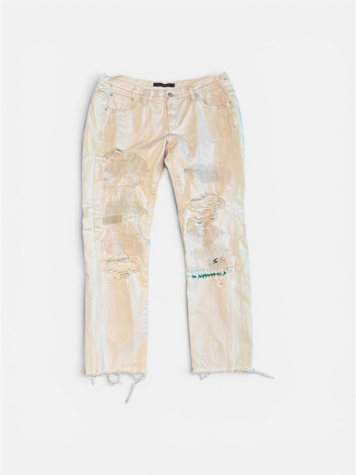 Undercover Undercover "But Beautiful" 68 Green Monster Yarn Denim Size US 31 - 1 Thumbnail
