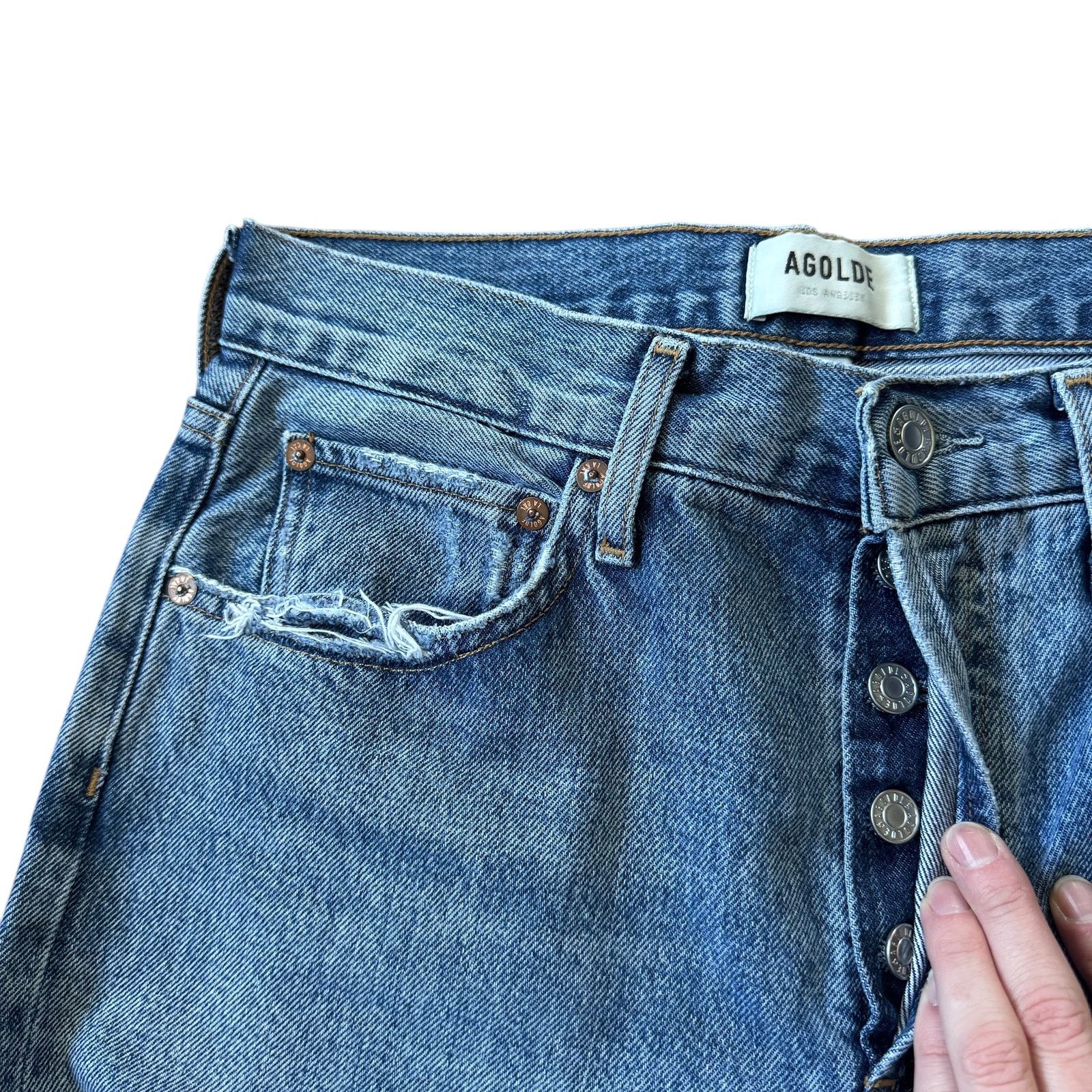 Agolde AGOLDE Parker Long Jean Invention Wash Size 25" / US 0 / IT 36 - 5 Thumbnail