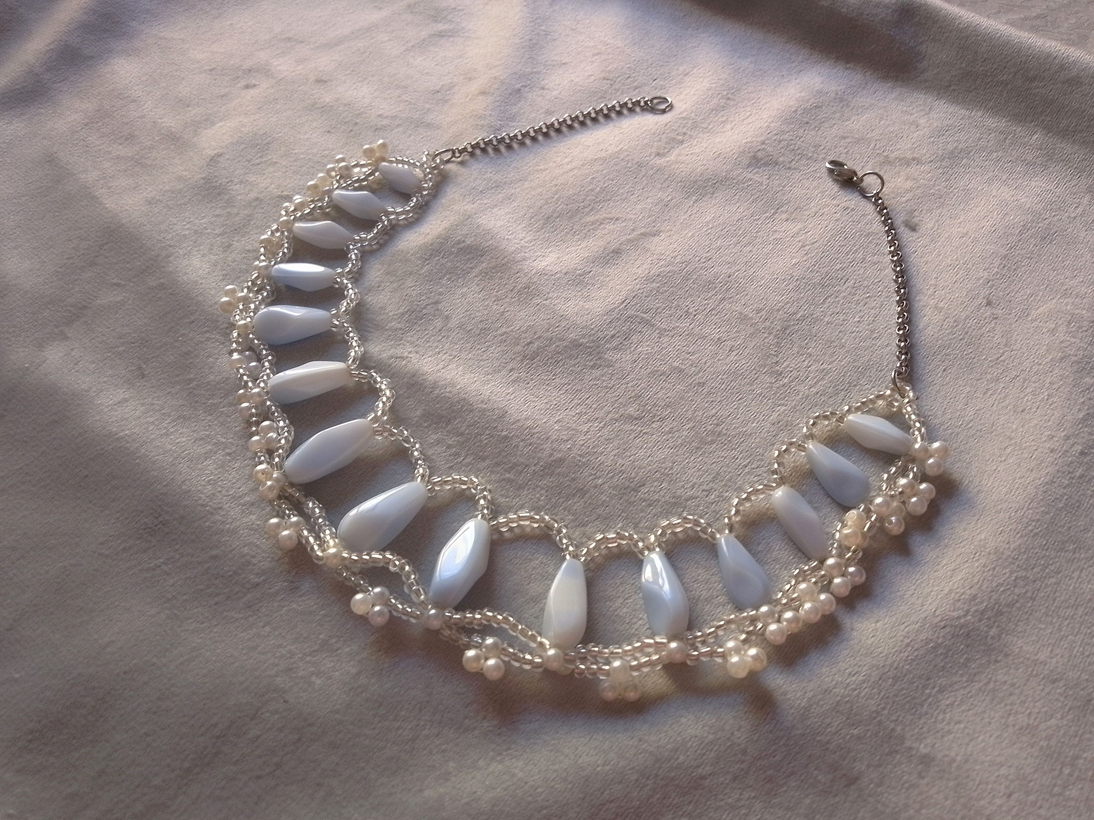 Handmade Necklace Tumbled Blue Quartz Stones Elegant Wedding Size ONE SIZE - 6 Thumbnail
