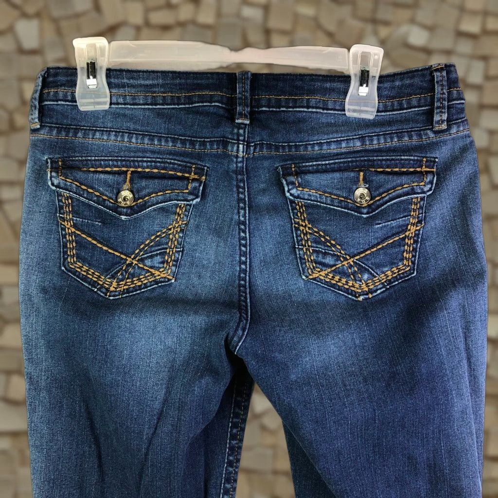 Denime a.n.a Mid Rise Skinny Jeans Juniors 29/8 Blue Denim Medium Wash Womens Regular Rise 8.5-10.5 Zip Inseam 23.5 in Size 29" - 1 Thumbnail