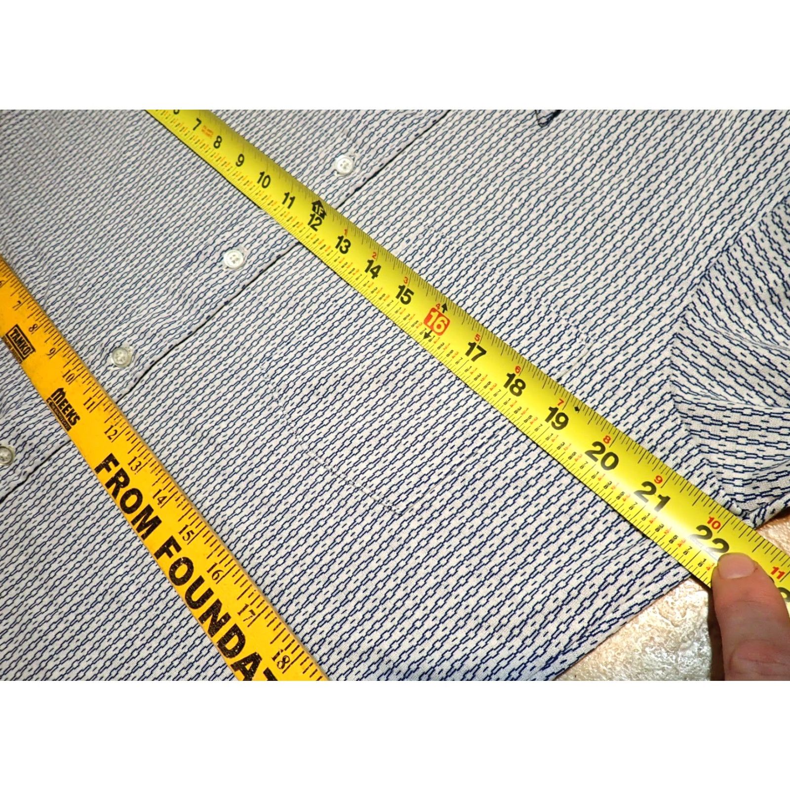 Vintage Montgomery Ward Disco Shirt Button Front Long Sleeve 70s Vintage Big Collar Mens L Blue Geometric Print 70s Vintage Size US L / EU 52-54 / 3 - 7 Thumbnail