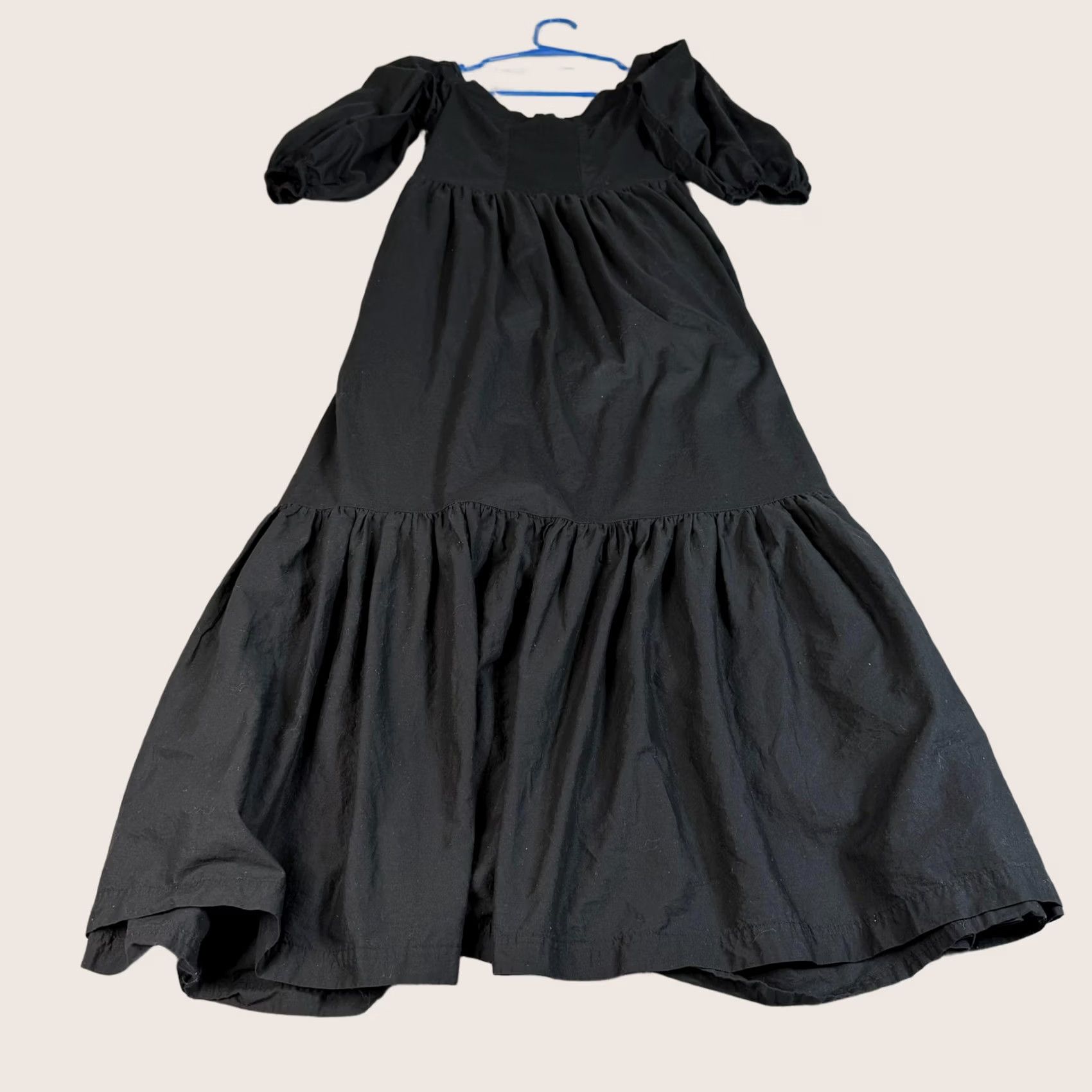 Citizen Modern Citizen Dress Womens Medium Black Cotton Puff Sleeve Ruffle Tiered Midi Size M / US 6-8 / IT 42-44 - 1 Thumbnail