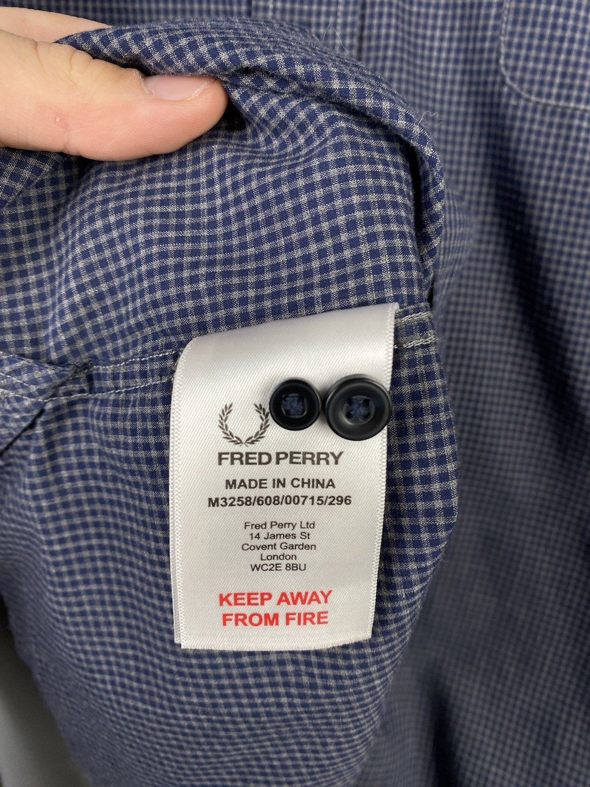 Fred Perry Fred Perry Cotton Check Button Long Sleeve Shirt Size US L / EU 52-54 / 3 - 16 Thumbnail