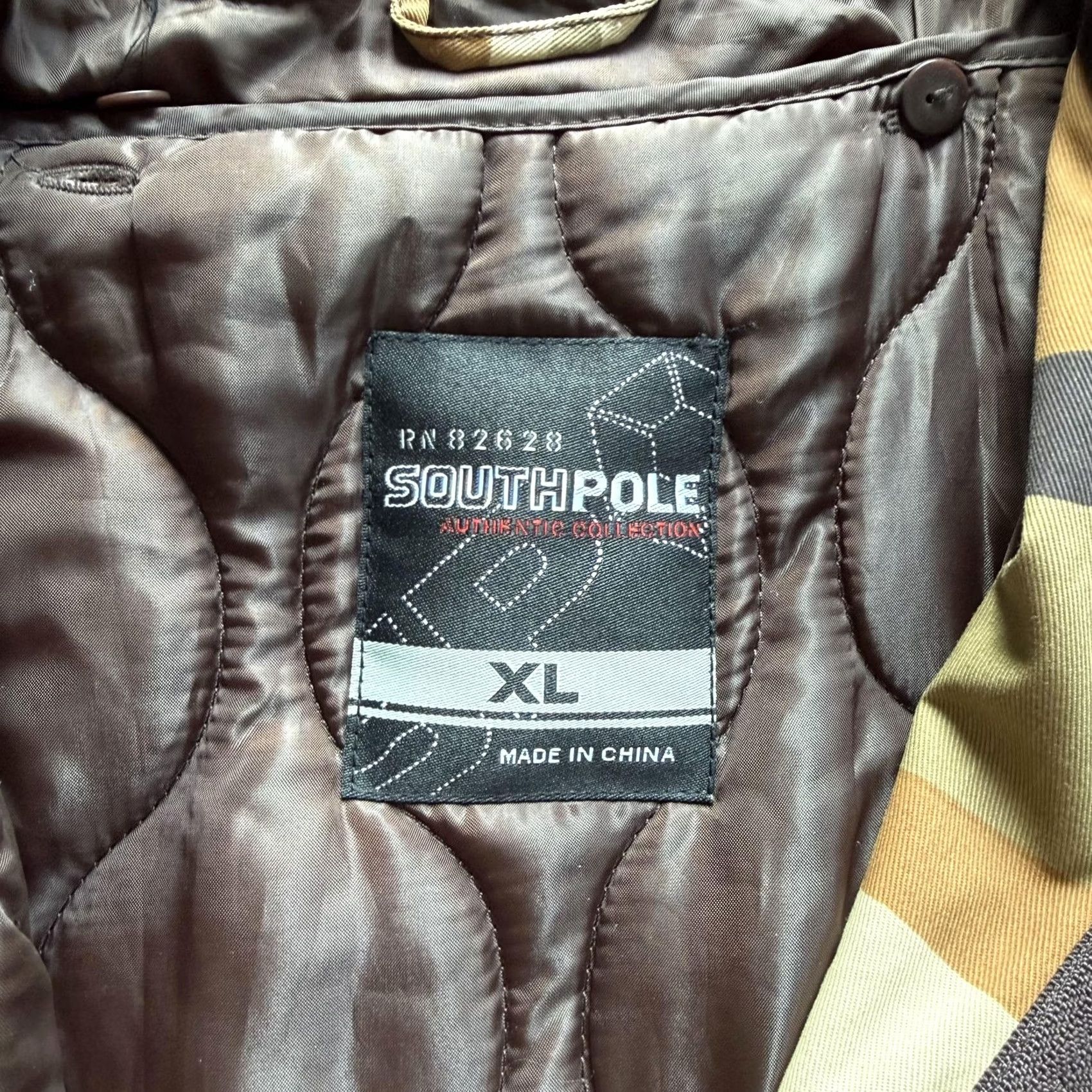 Southpole VINTAGE Southpole Parka Coat Mens XL Brown Canvas Quilted Lined Outdoor Army Camouflage Padded Zip Size US XL / EU 56 / 4 - 5 Thumbnail