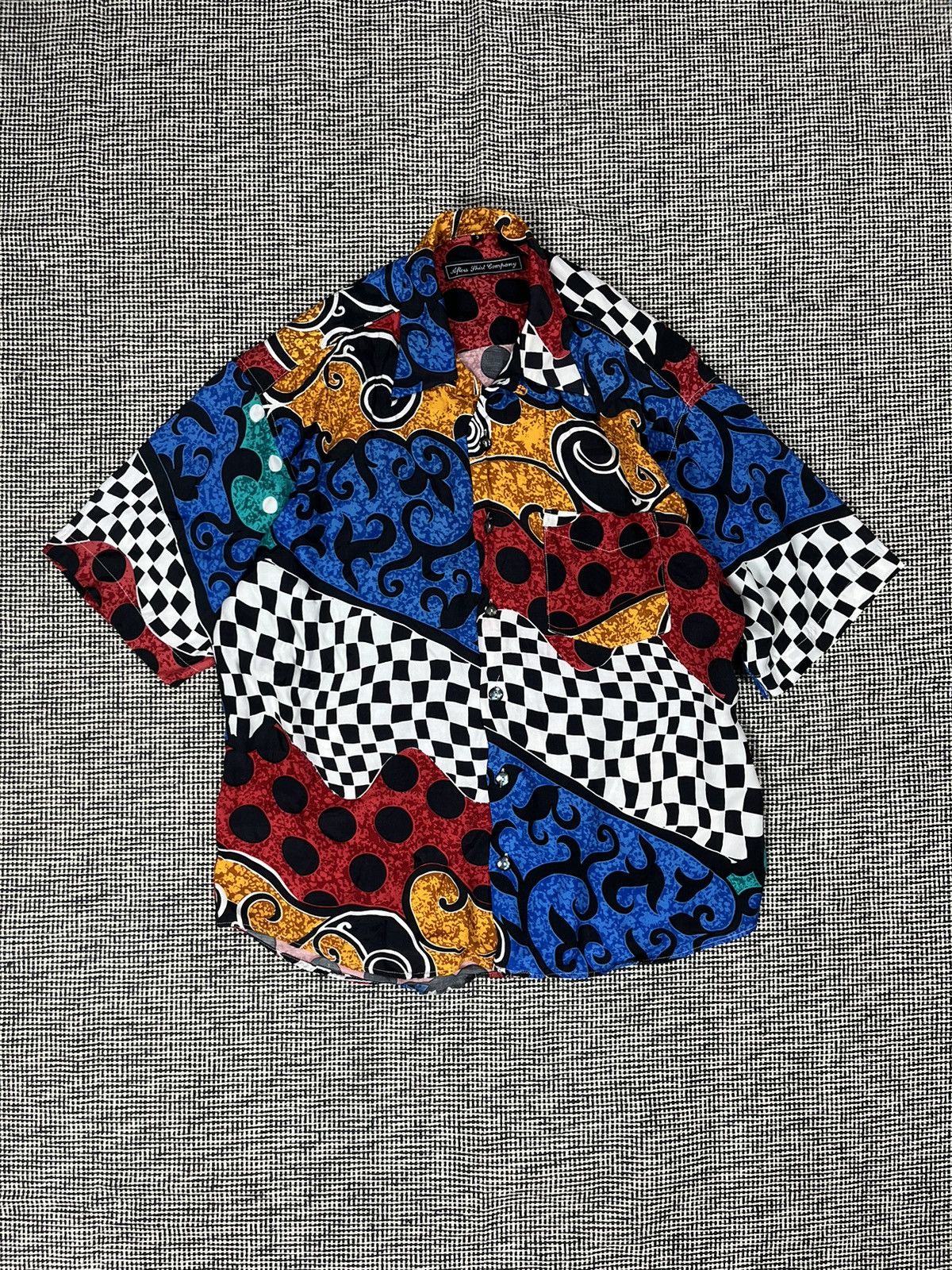 Vintage ➕ crazy asymmetrical viscose button up shirt Size US L / EU 52-54 / 3 - 1 Thumbnail