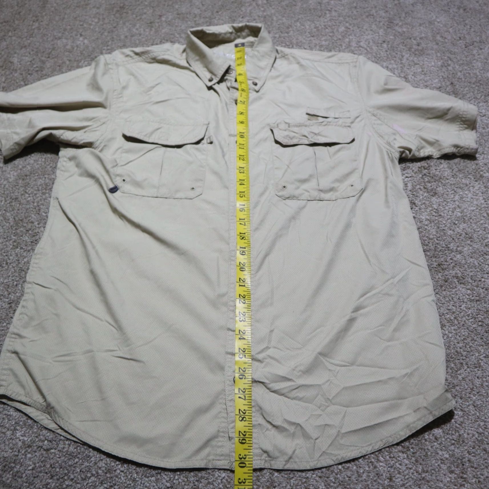 Vintage Lincoln Outfitters Button-Up Shirt Beige Short Sleeve Mens M Regular Solid Size US M / EU 48-50 / 2 - 6 Thumbnail