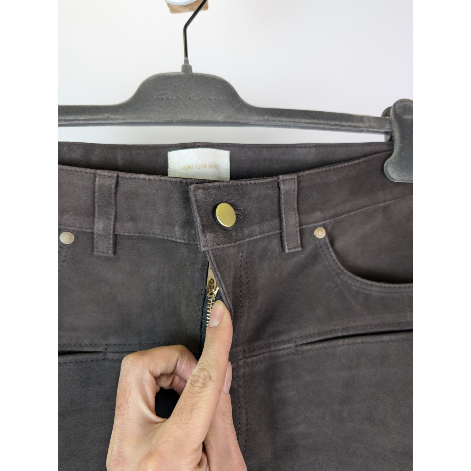 Aime Leon Dore o1rshd1 Suede Cowboy Pant jean pants in Moro Size US 32 / EU 48 - 7 Thumbnail