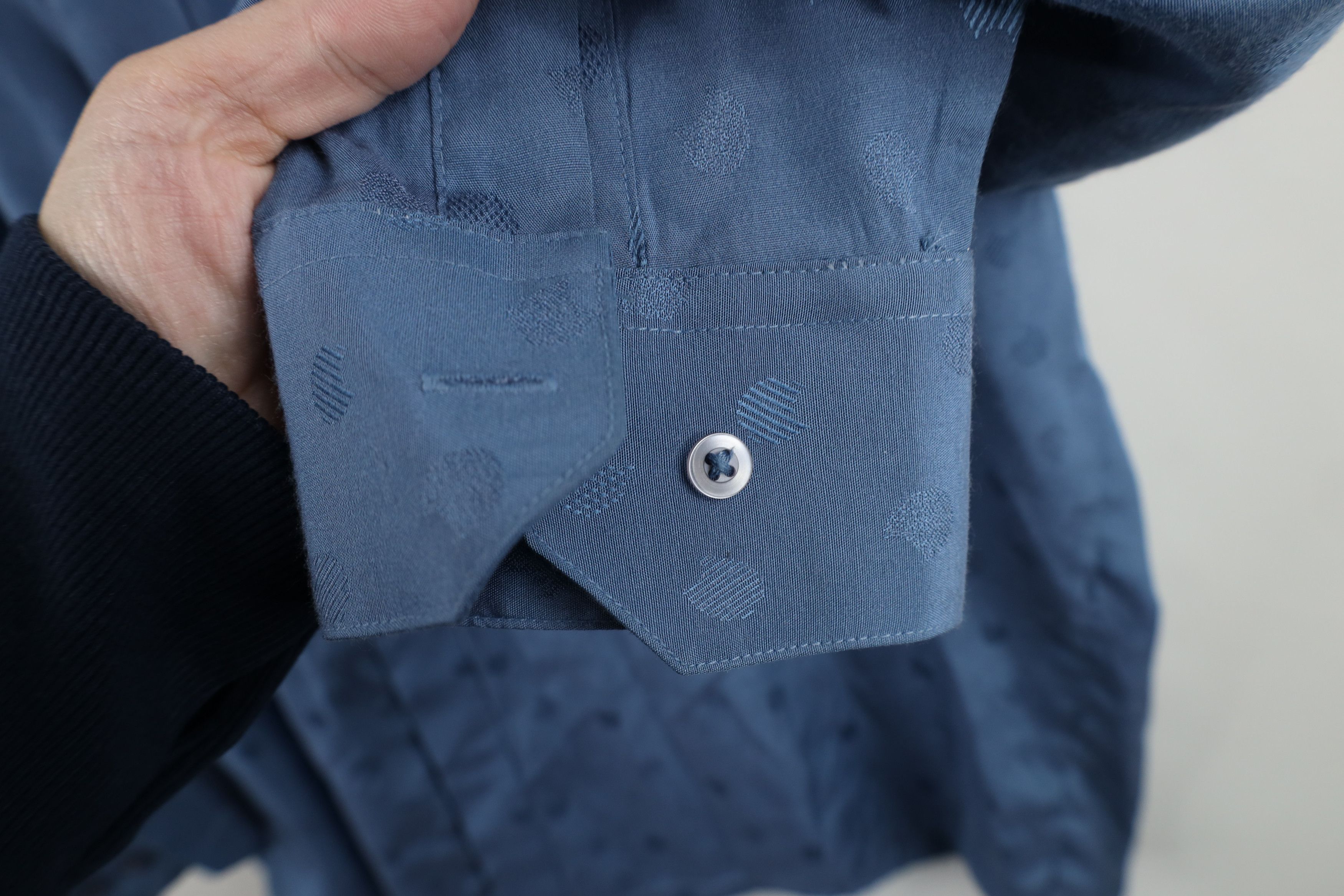 Vintage Vintage 90s Streetwear Polka Dot Collared Button Shirt Blue Size US M / EU 48-50 / 2 - 4 Thumbnail