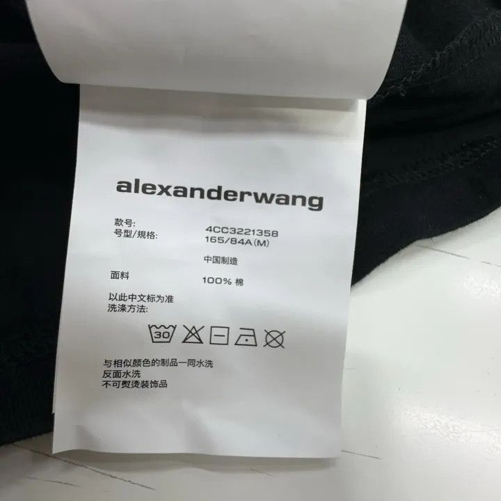 Alexander Wang Alexander Wang Black Logo Embroidered T-Shirt - Size M / US 6-8 / IT 42-44 - 4 Thumbnail