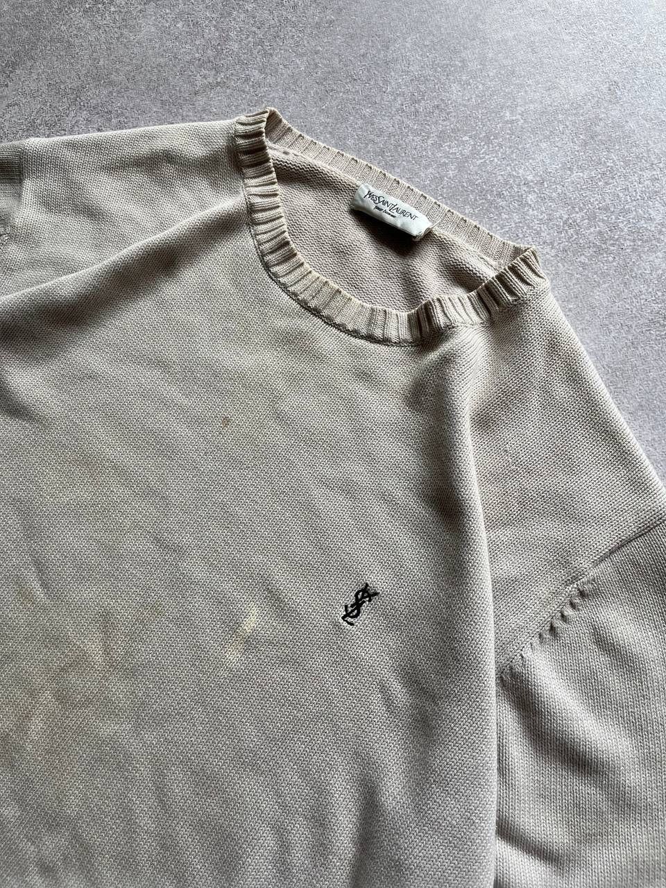 Vintage × Yves Saint Laurent Vintage YSL Yves Saint Lauren Destroyed Knit Sweater Y2K XL Size US L / EU 52-54 / 3 - 2 Thumbnail