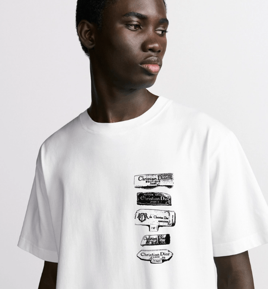 Dior o1w1db11025 513J69 Dior Archives Labels T-Shirt in White Size US M / EU 48-50 / 2 - 5 Thumbnail