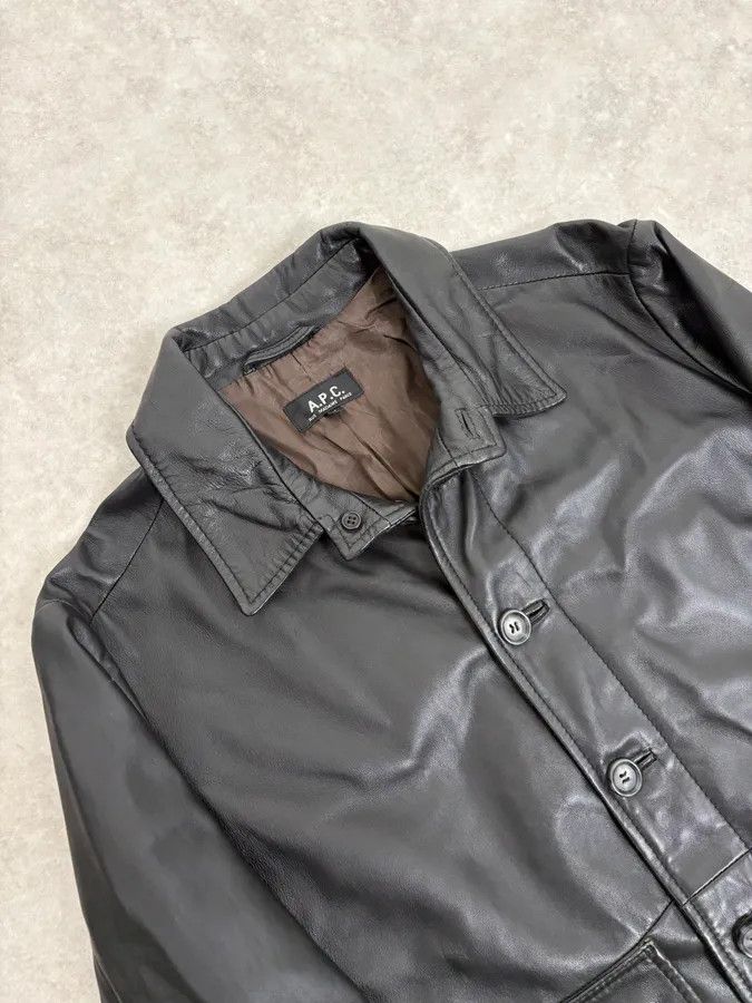 A.P.C. A.P.C. Black Buttoned Leather Minimalist Jacket Size US M / EU 48-50 / 2 - 5 Thumbnail