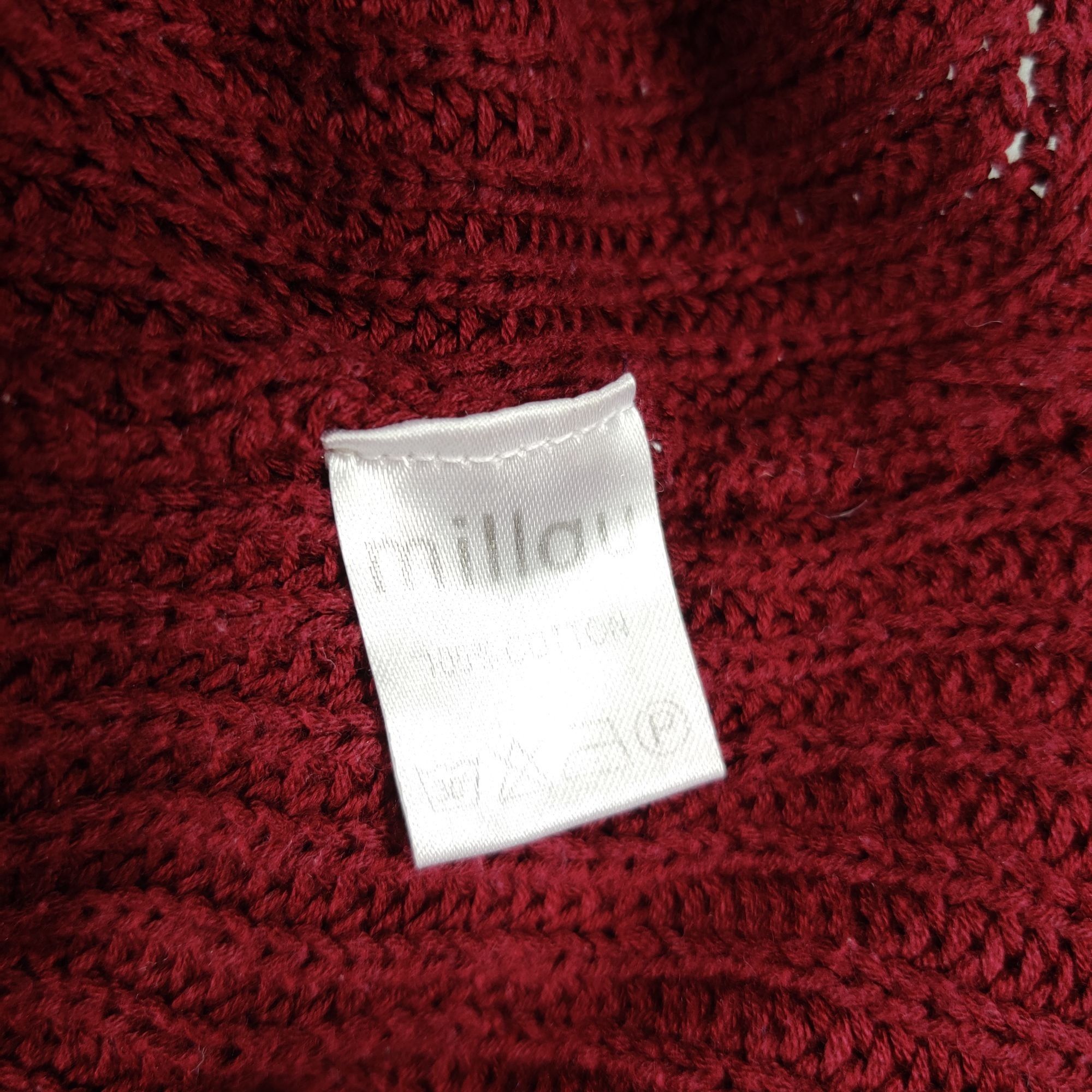 Other Millau Womens Crop Sweater M Burgundy Pullover Chunky Knit L Size M / US 6-8 / IT 42-44 - 7 Thumbnail