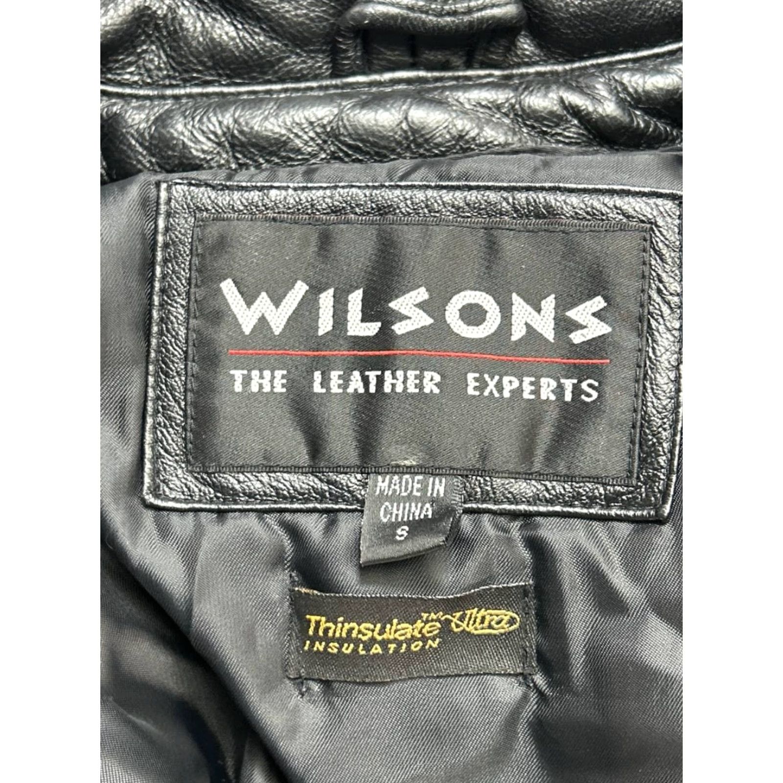 Vintage VINTAGE Wilsons Jacket Womens Small Black Leather 3m Thinsulate Heavy Size S / US 4 / IT 40 - 3 Thumbnail