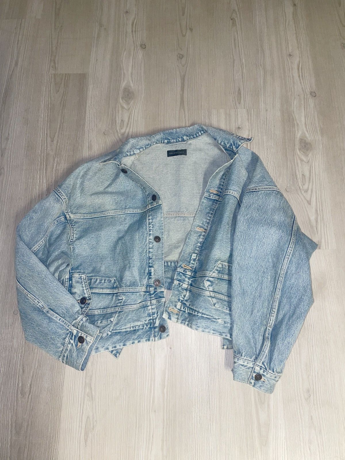 image of Balenciaga Denim Jacket in Blue, Men's (Size Small)