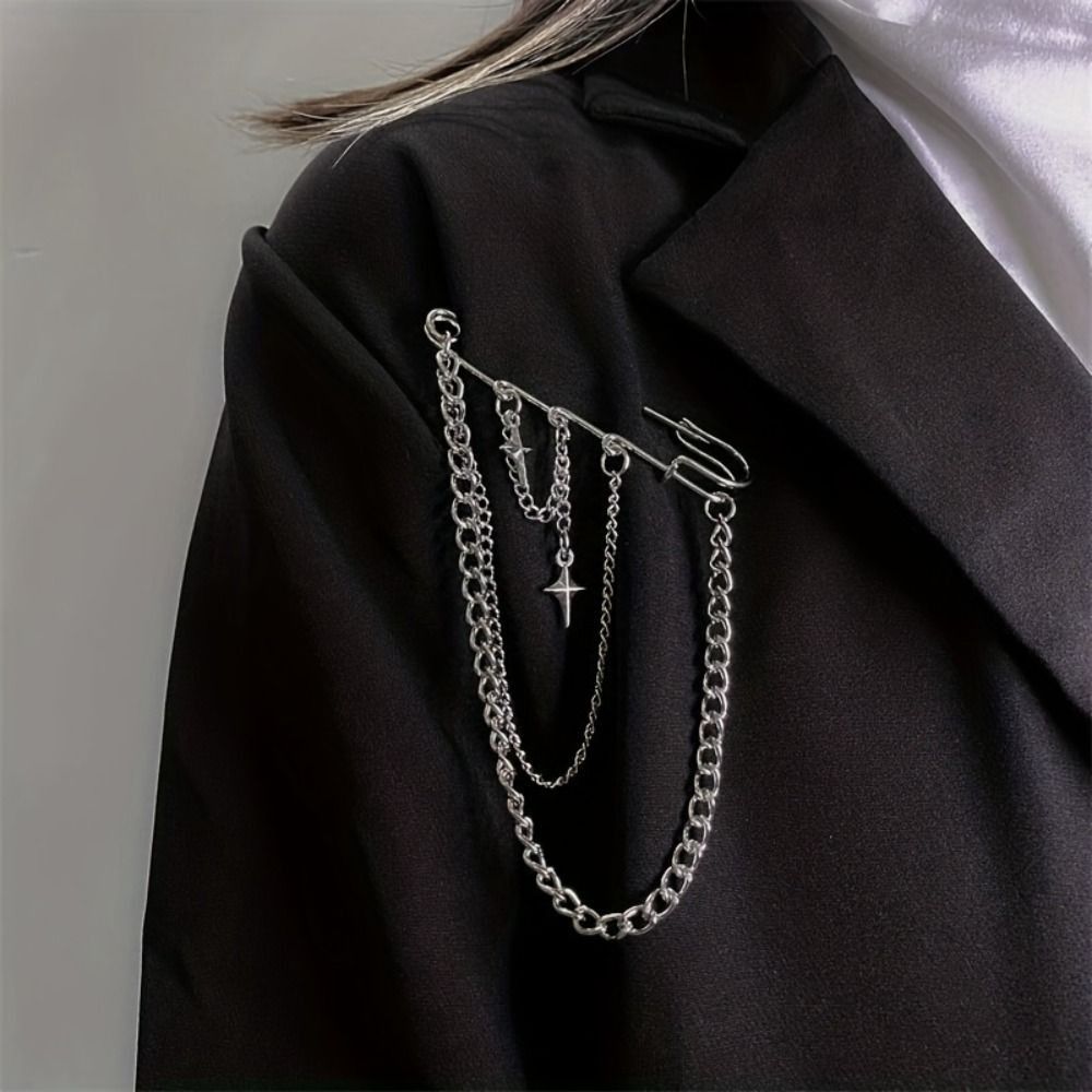Jewelry × Vintage Star Cross Chain Brooch Size ONE SIZE - 4 Thumbnail