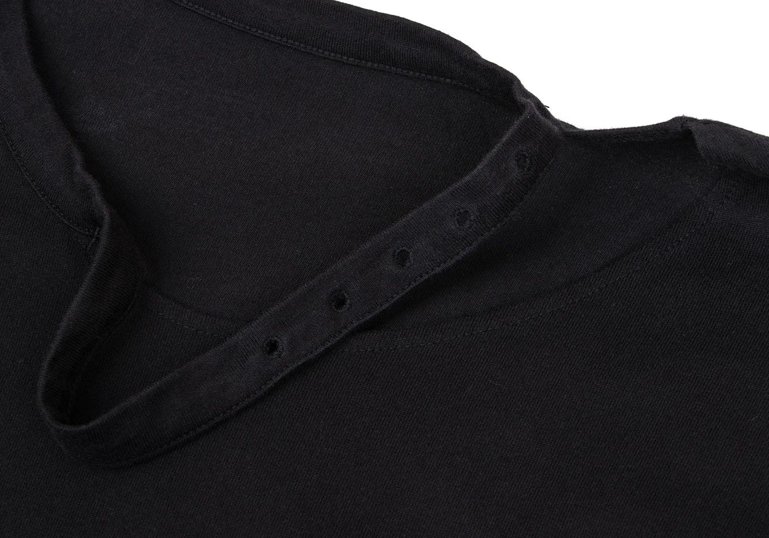 Yohji Yamamoto Yohji Yamamoto Cotton Collar Belt Design Cutsew Black 2 Size US M / EU 48-50 / 2 - 3 Thumbnail