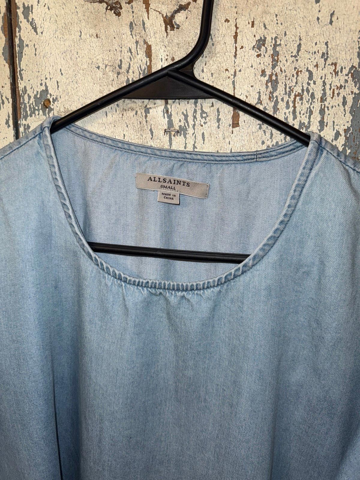Allsaints All Saints denim tie-waist dress, knee-length, size small Size S / US 4 / IT 40 - 6 Thumbnail