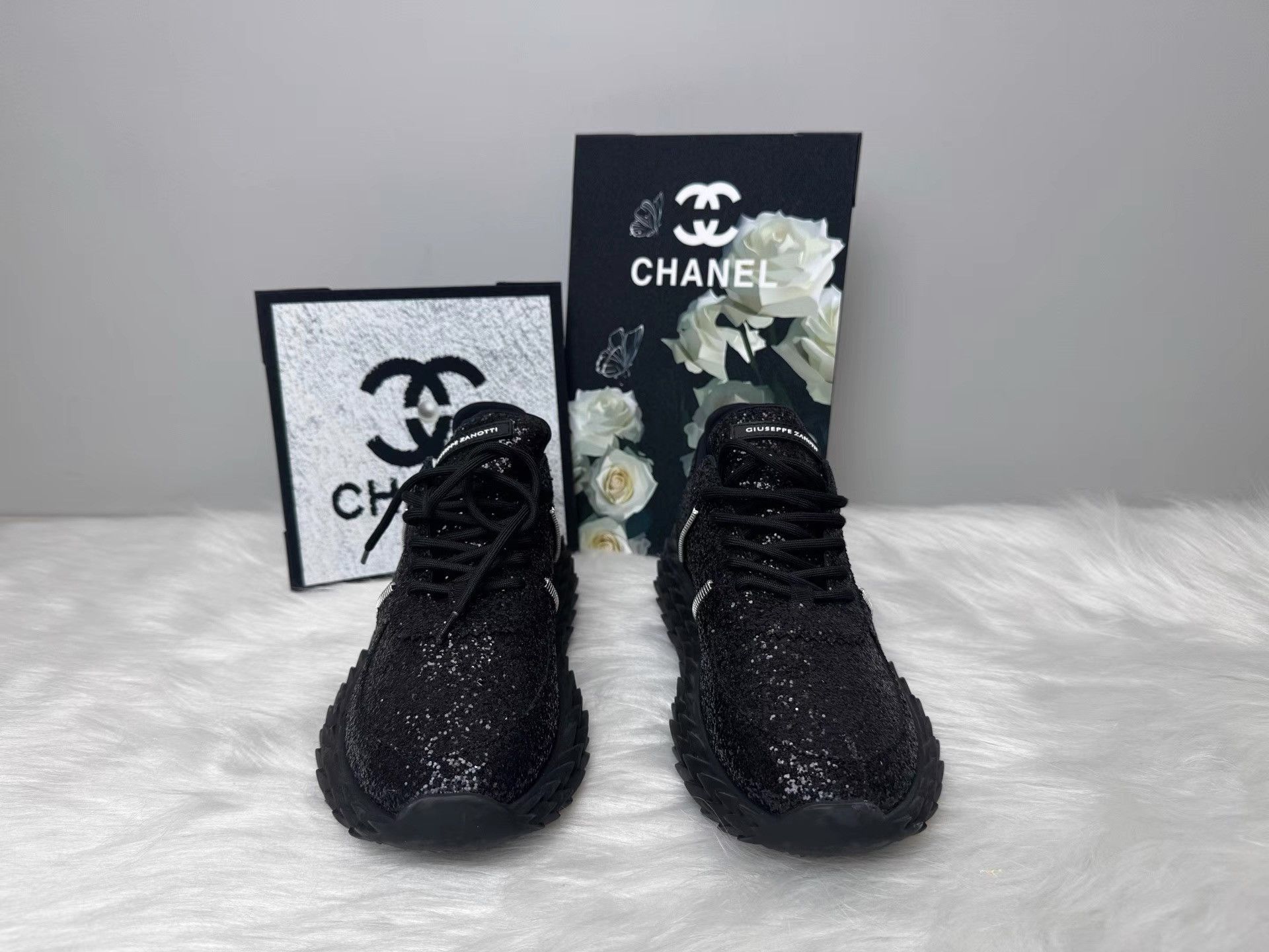 Giuseppe Zanotti Giuseppe Zanotti GZ Black Sequin Casual Shoes K36 Size US 9 / EU 42 - 2 Thumbnail