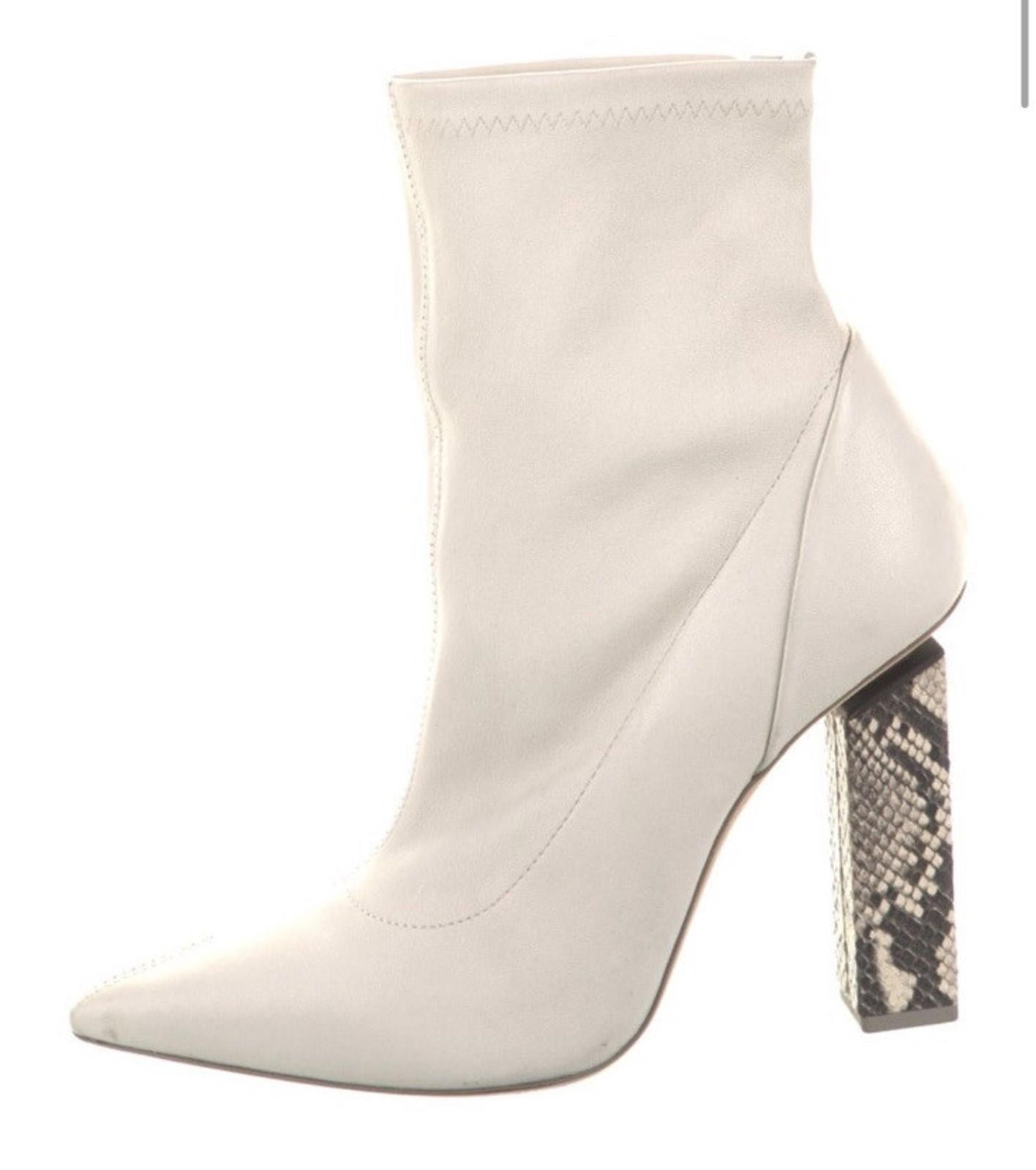 VIC MATI Vic Matie Leather Pointed Snake Ankle Boots Sz 39/8 Italy Size US 8 / IT 38 - 1 Thumbnail