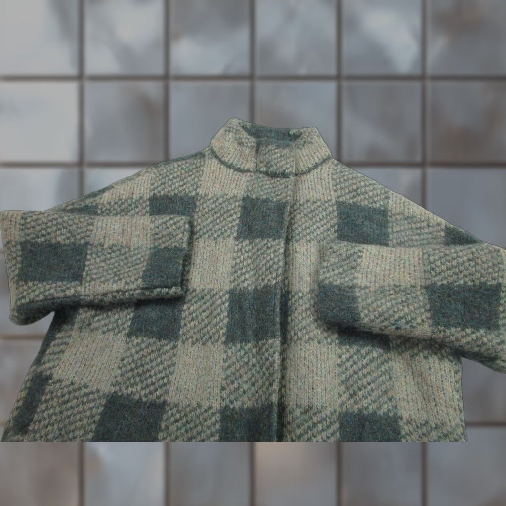 Rag & Bone VINTAGE? No. Rag & Bone Coat Womens XXS Green Mohair Check Zip Front Lined Pockets Overcoat Size XXS / US 00 / IT 34 - 1 Thumbnail