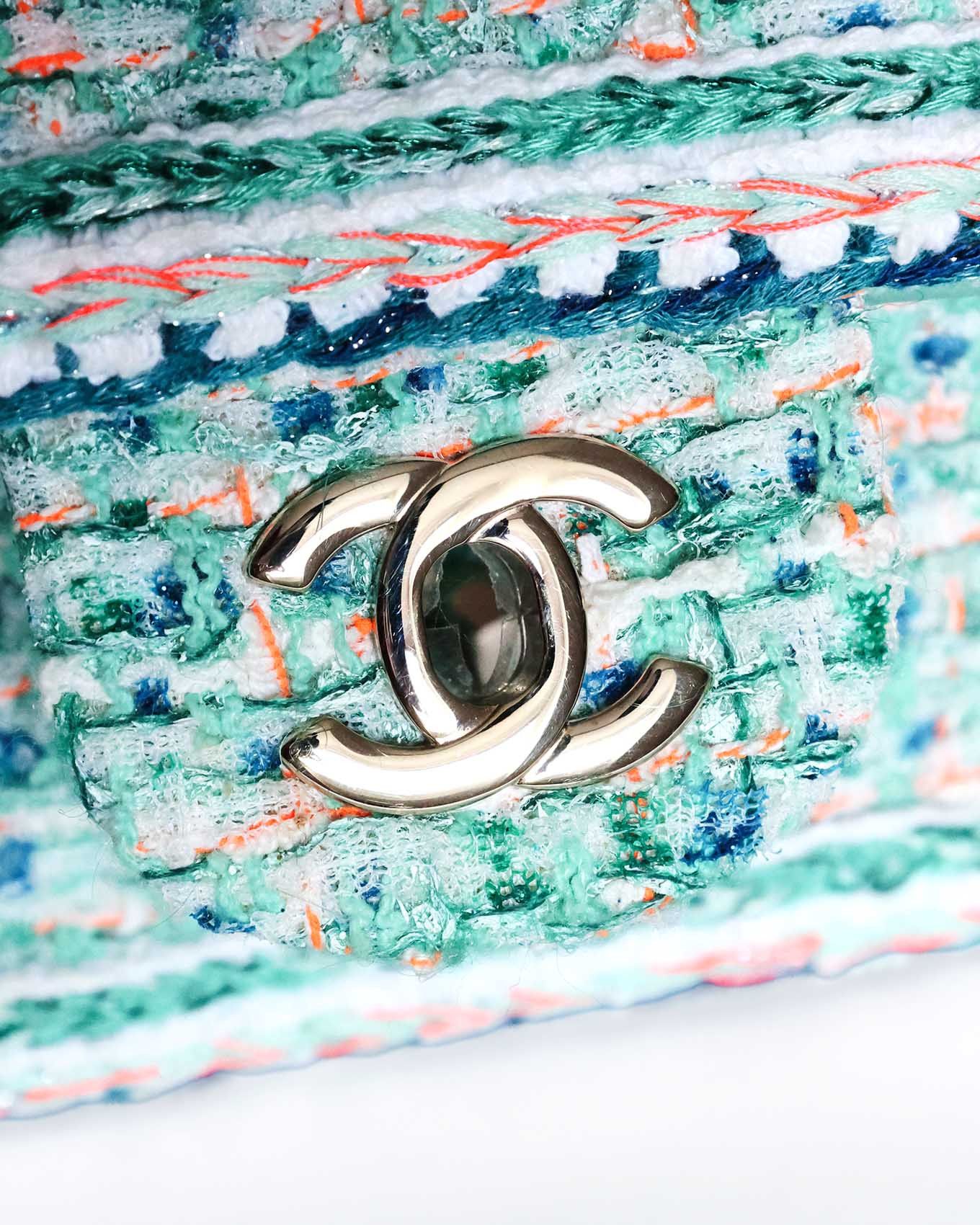 Chanel Mini Classic Flap Bag Green Multicolor Tweed 2019 Size ONE SIZE - 18 Thumbnail