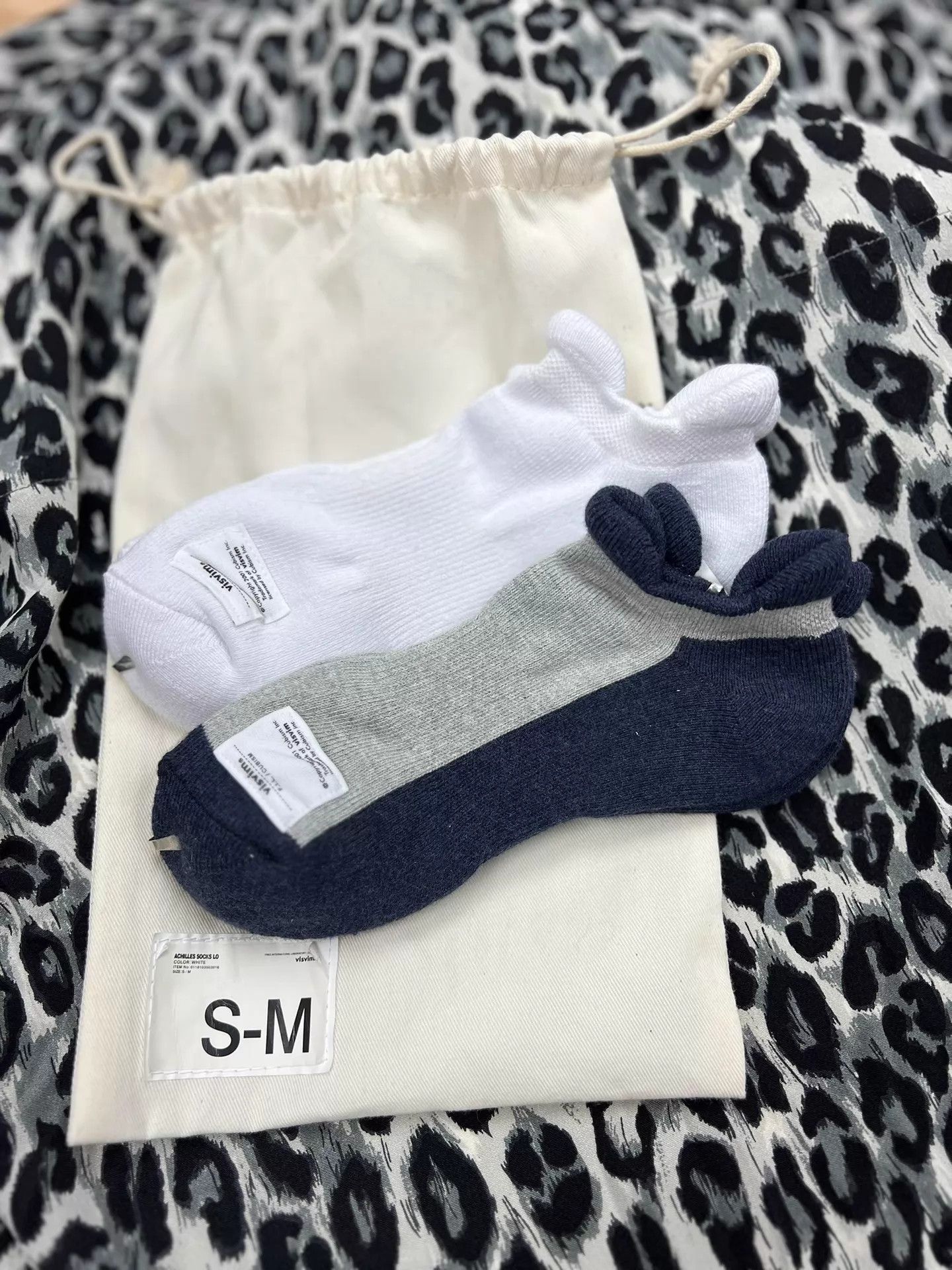 Visvim VISVIM ACHILLES SOCKS LOW Navy/White S/M Size ONE SIZE - 1 Thumbnail