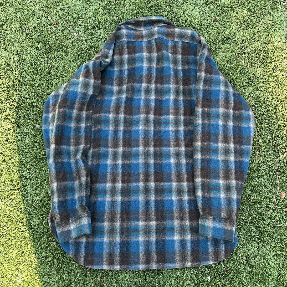 Pendleton Vintage Pendleton Blue Shadow Plaid Wool Flannel Size US L / EU 52-54 / 3 - 3 Thumbnail