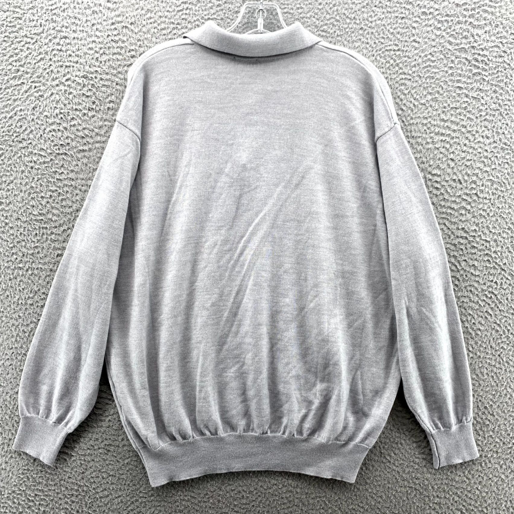 Vintage Poeta Moda Sweater Men’s XXL Gray Wool Blend Preppy Academia Office 90’s Italy Size US XXL / EU 58 / 5 - 4 Thumbnail