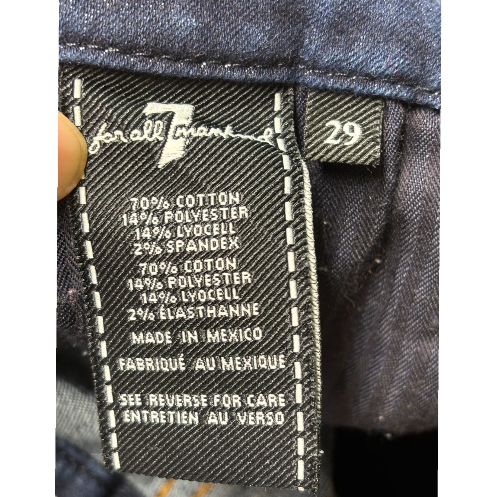 7 For All Mankind 7 For All Mankind Jeans b(air) Denim Front Seam Straight Leg Indigo Blue 29x27 Womens Jeans Size 29" - 6 Thumbnail