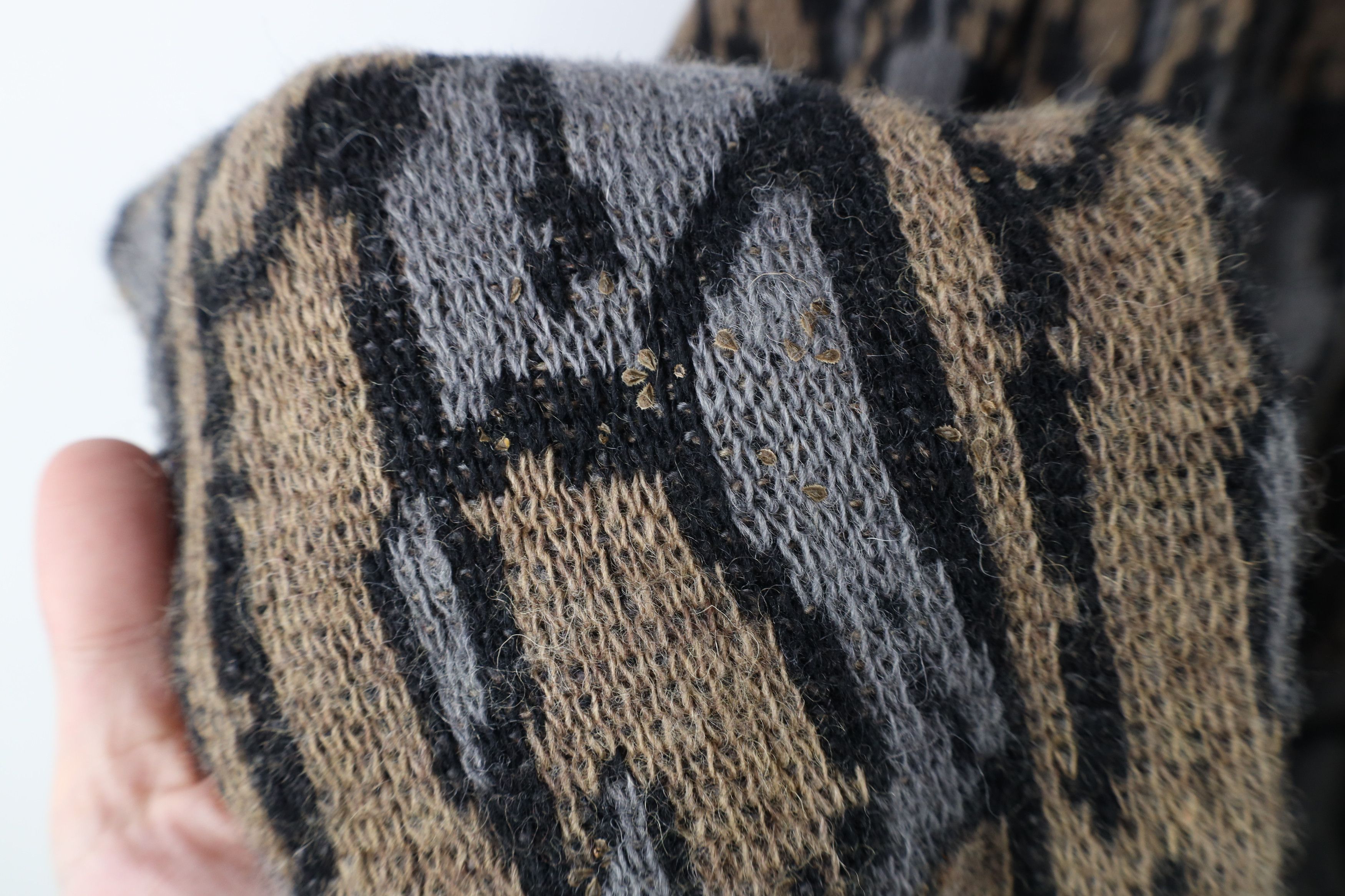 Vintage 80s 90s Streetwear Knit Camouflage Henley Sweater