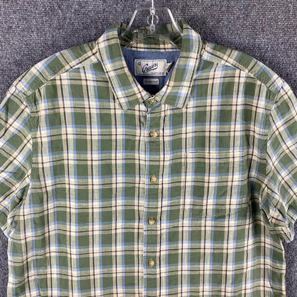 Grayers Grayers Shirt Men's Extra Large Plaid Button Up 100% Cotton Size US XL / EU 56 / 4 - 2 Thumbnail