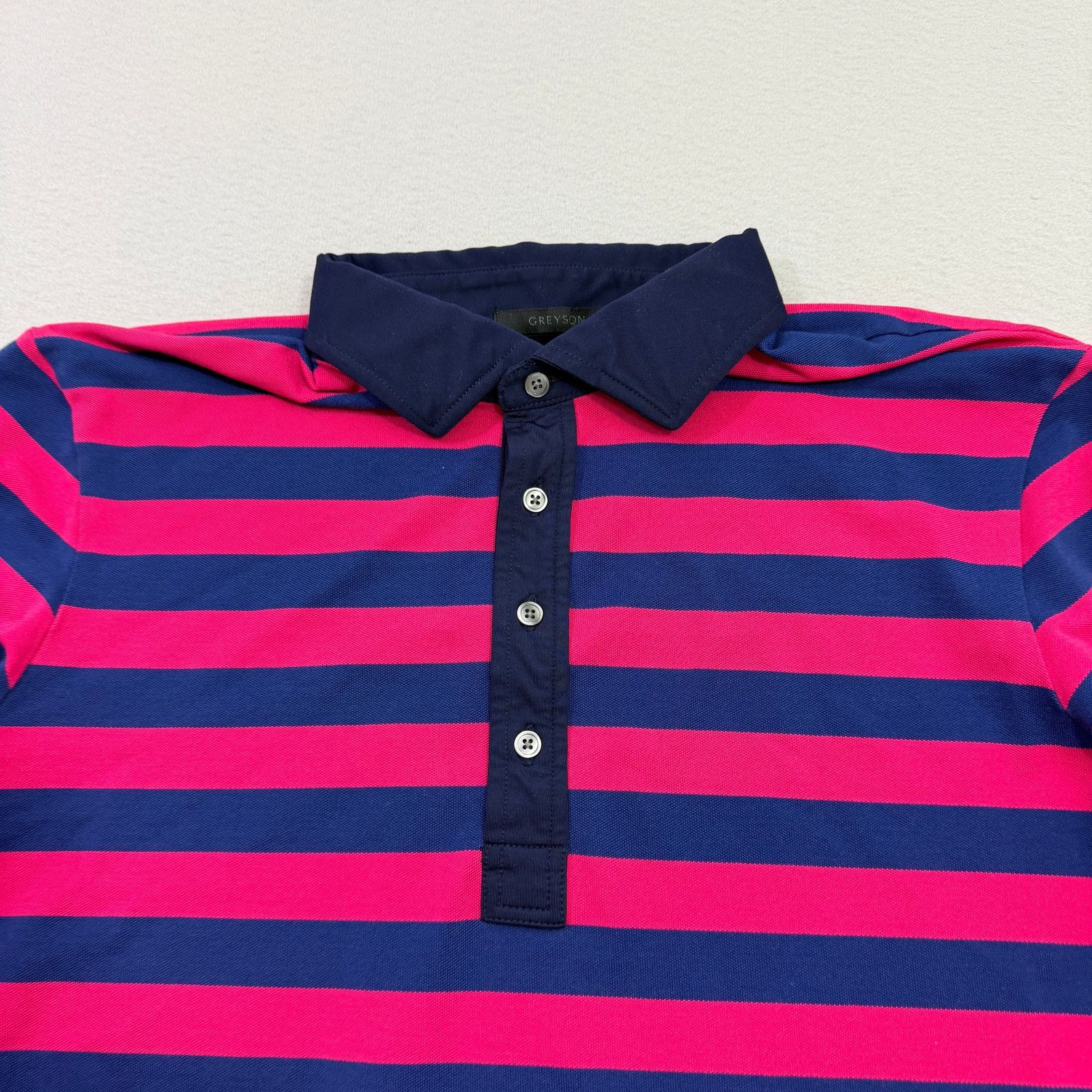 Other Greyson Polo Shirt Men's XL Pink Blue Striped Collared Size US XL / EU 56 / 4 - 3 Thumbnail