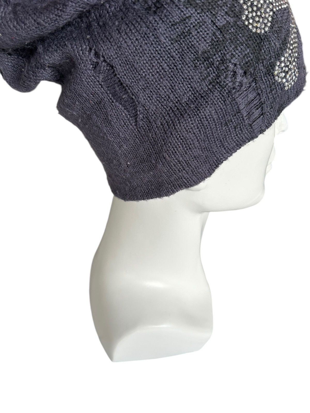 Japanese Brand Skull Distressed Design Punk Bondage Style Beanie Hats ☠️☠️ Size ONE SIZE - 4 Thumbnail