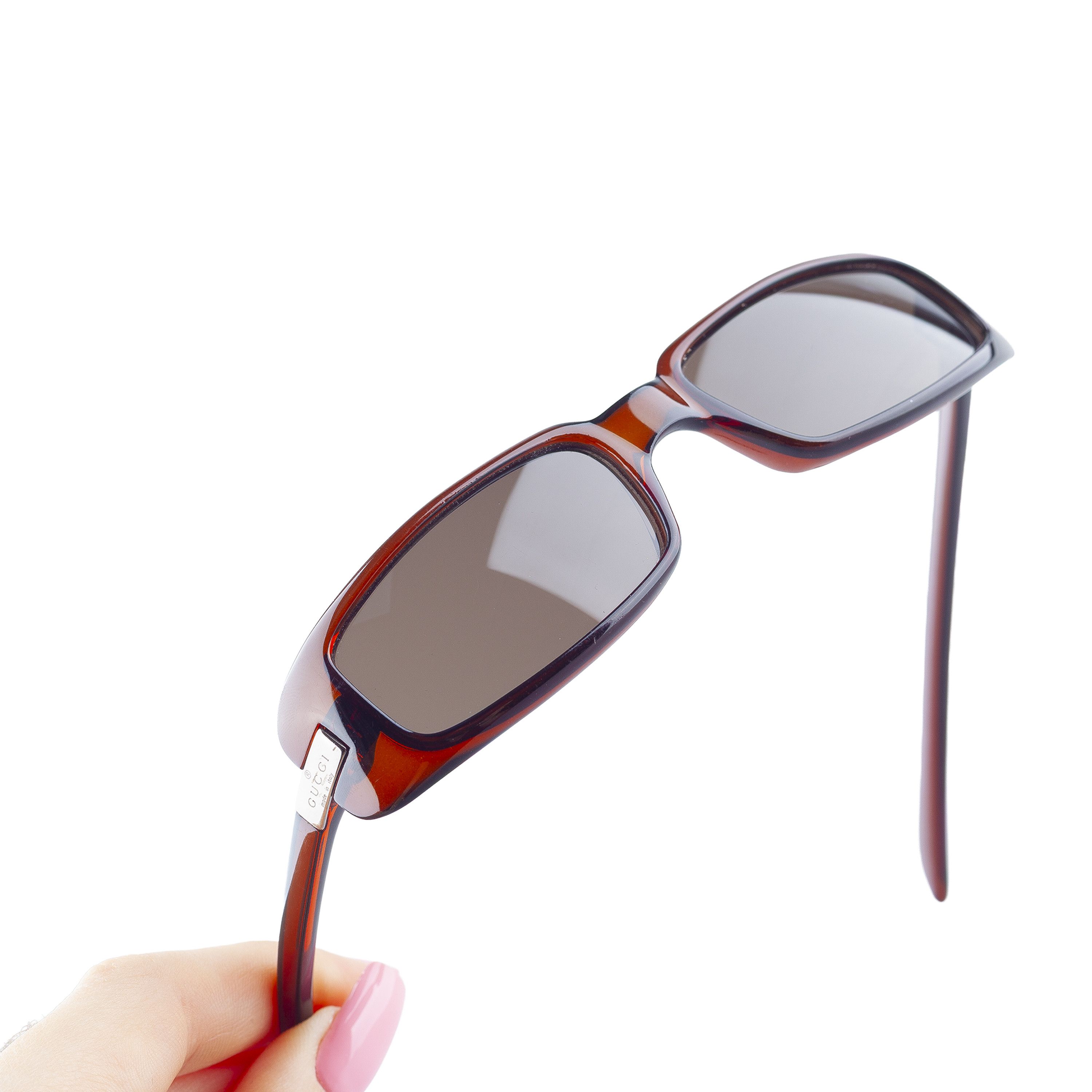 Gucci Gucci GG 1188 Brown Rectangle Vintage Sunglasses Size ONE SIZE - 6 Thumbnail