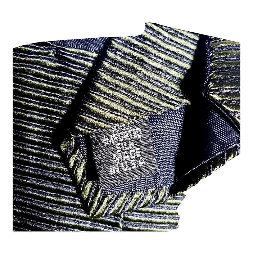Designer T111 Anne Klein Vintage Silk Olive Tie 56" Size ONE SIZE - 6 Thumbnail